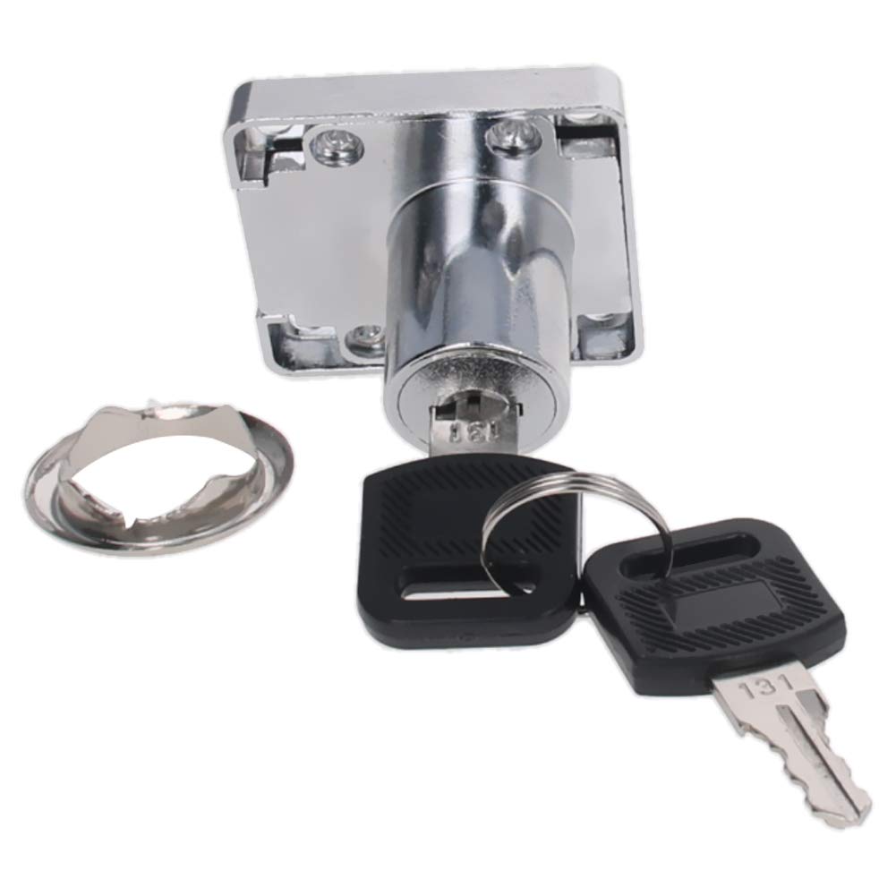 MroMax Drawer Cabinet Lock - Zinc Alloy Cylinder Lock with Keyed Alike Design (1 Pack) - Secure Cupboard, Desk & Showcase for Home & Office Safety