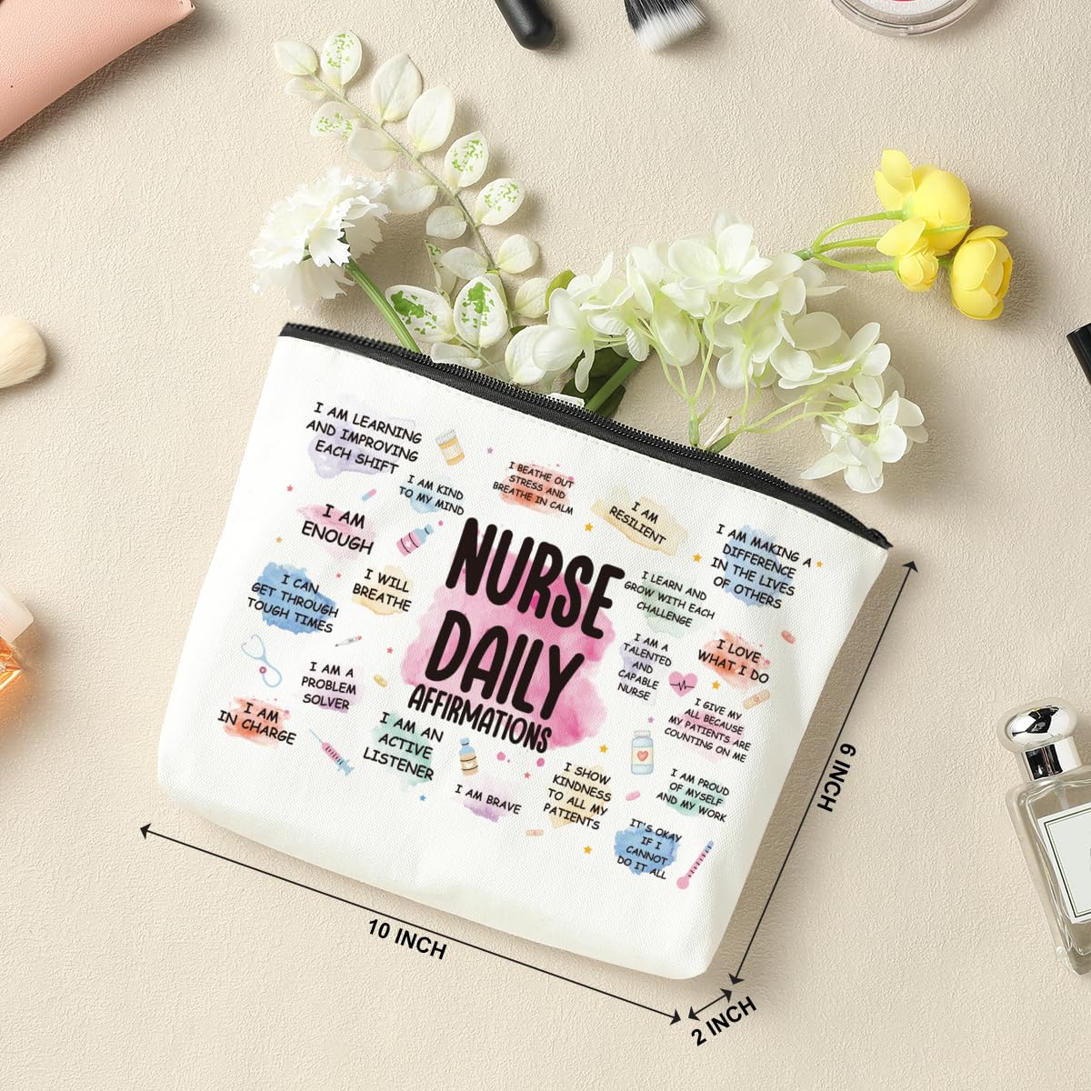 6 PCS Nurse Gift Set for Women - Makeup Bag for Nursing Appreciation, RN & Female Coworkers - Graduation & Retirement Cosmetic Travel Toiletry Bag - Perfect for Medical Professionals, Students & Healthcare Workers