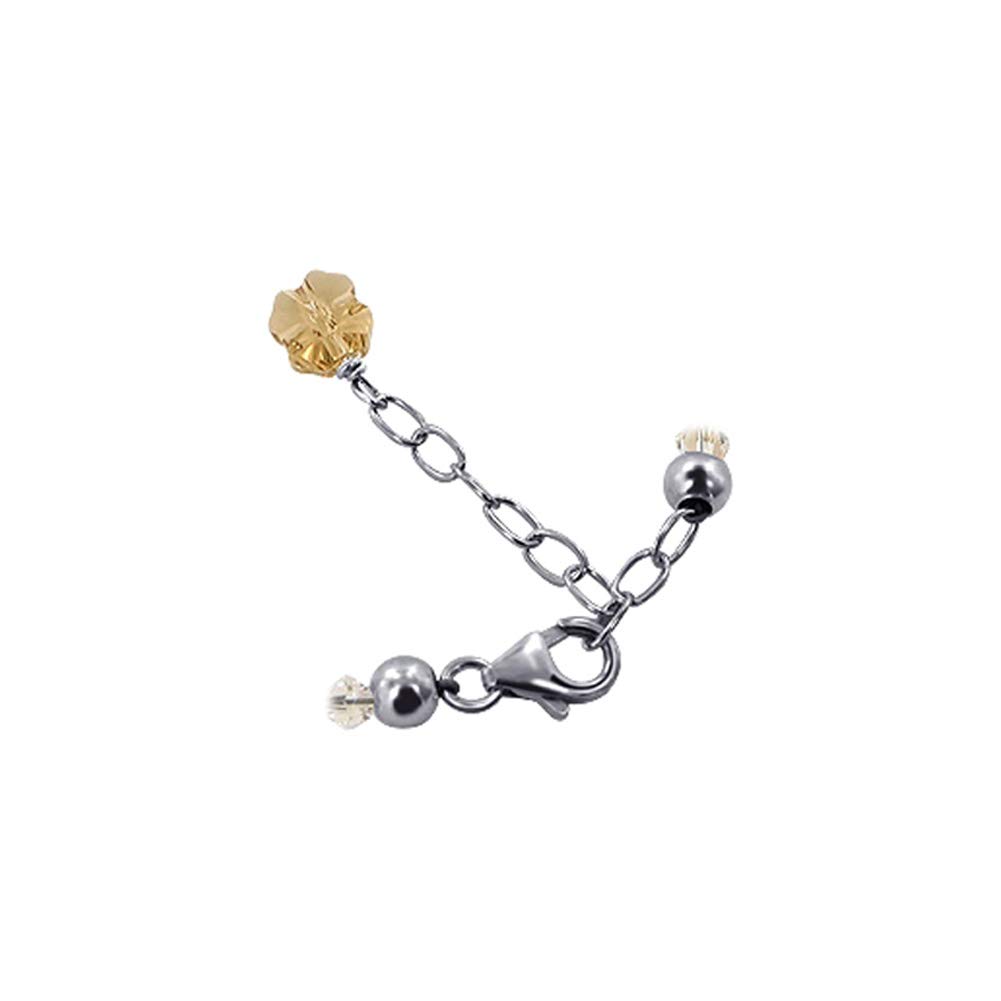 .925 Silver Flower Charm Bracelet with Crystals for Women's Fashion
