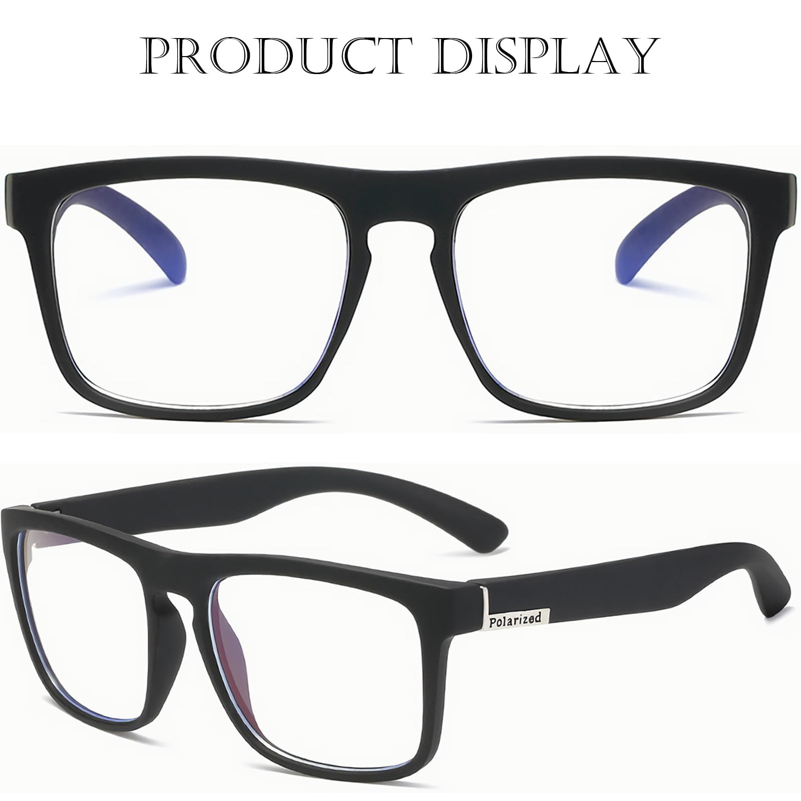 Blue Light Blocking Glasses for Men & Women - Fashion Square Anti Eyestrain Computer Glasses for Screen Time, Gaming & Office Work