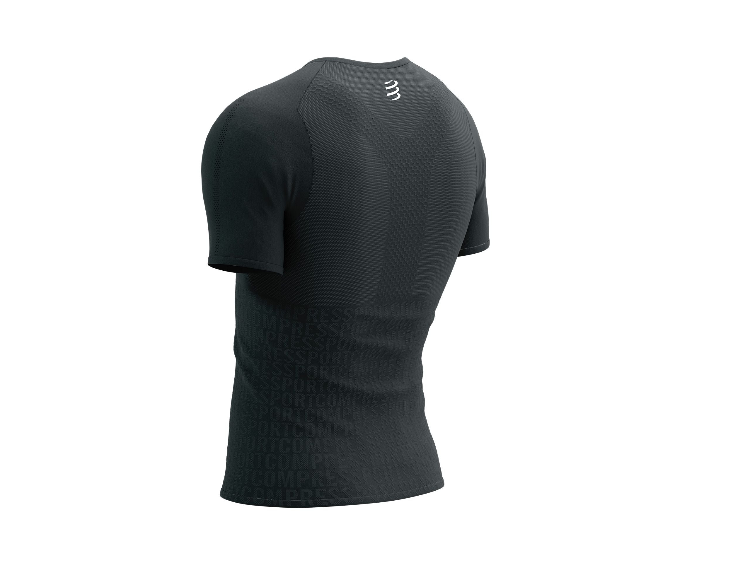 Compressport Men's Performance Short Sleeve T-Shirt 2023 Edition - Moisture Wicking Athletic Shirt for Running & Workouts - Black/White