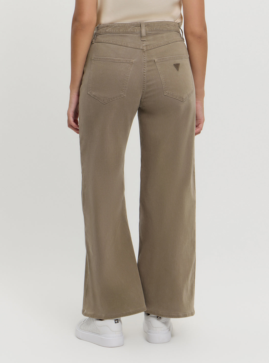 Beige Bellflower Wide Leg Pants for Women - High Waisted Flowy Palazzo Trousers - Comfortable Linen Blend Pants for Casual Wear, Office & Summer Outfits