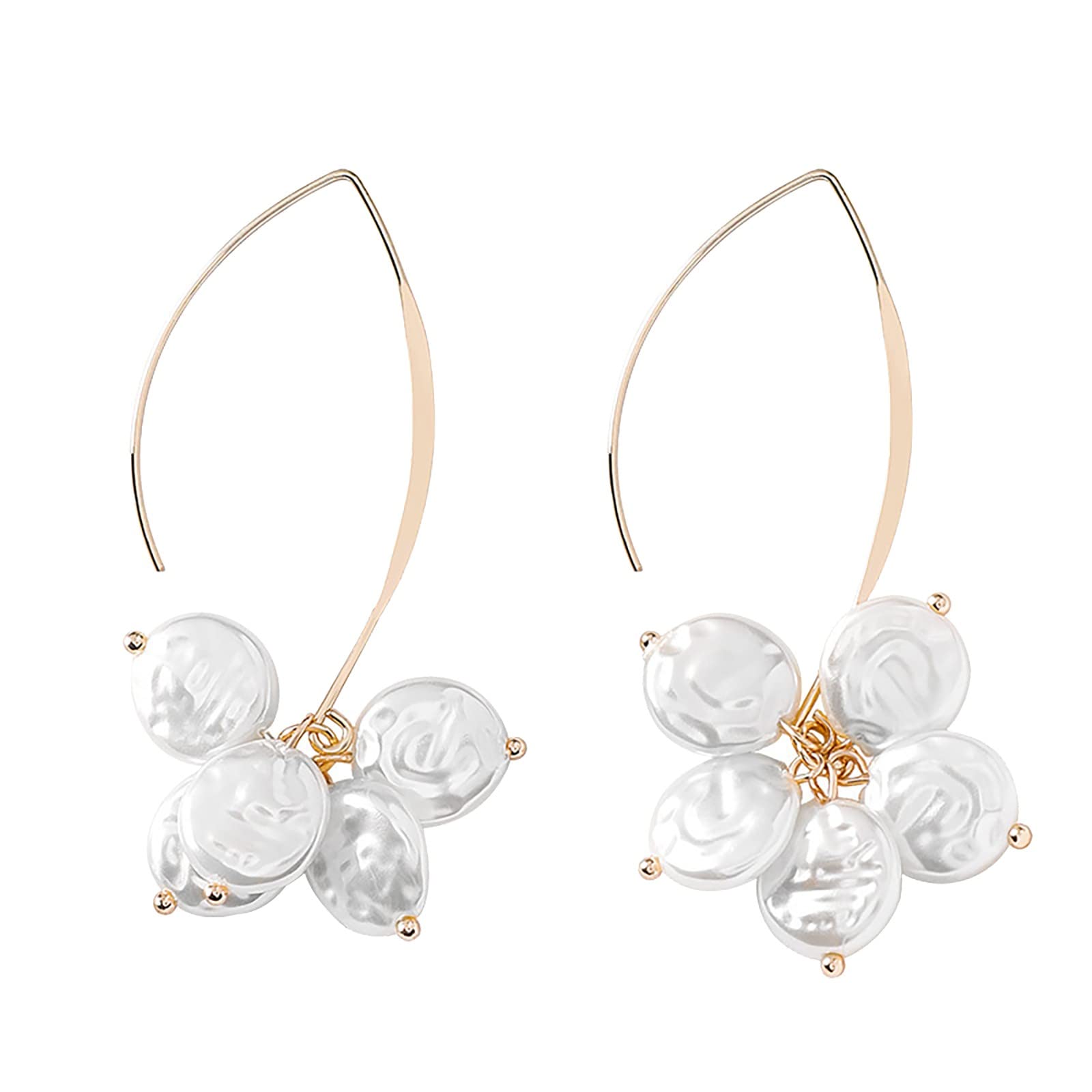 Trendy Pearl U Hook Earrings for Teen Girls & Women - Elegant Small Ear Jewelry, Hypoallergenic & Lightweight (Multicolor, One Size) - Perfect for Parties, Dating & Everyday Wear