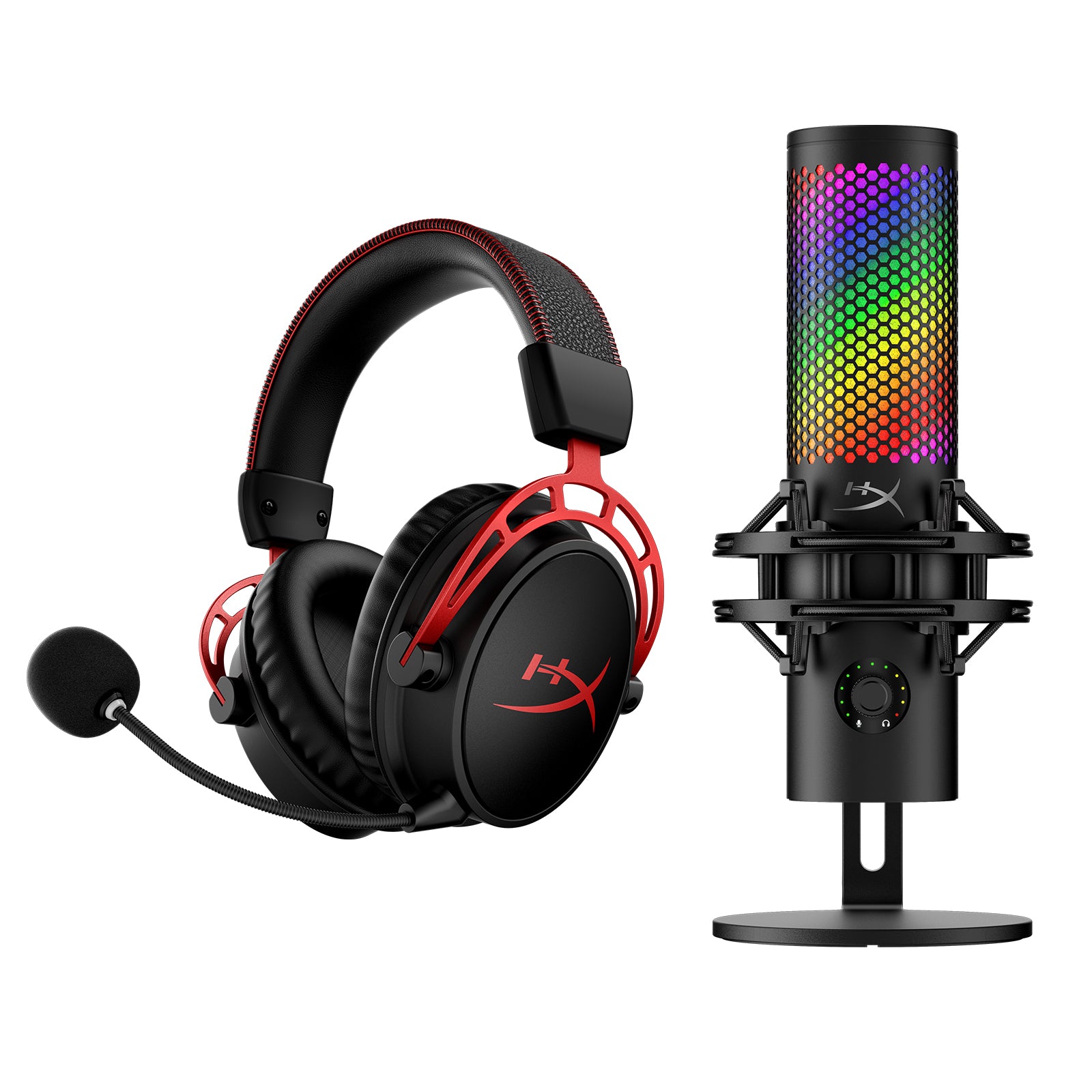 HyperX Cloud Alpha Wireless Gaming Headset & QuadCast S USB Microphone Bundle - Premium PC & Console Gaming Setup for Streamers & Content Creators