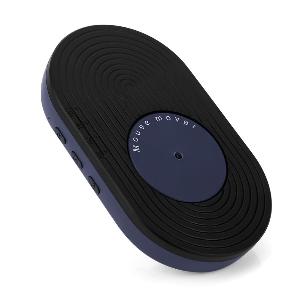 Automatic Mouse Jiggler - Undetectable USB Mouse Mover with Timer & Switch Button | USB-C Cable for Keeping Computer/Laptop Awake | Black & Blue LED | Perfect for Remote Work, Online Meetings & Preventing Screen Lock