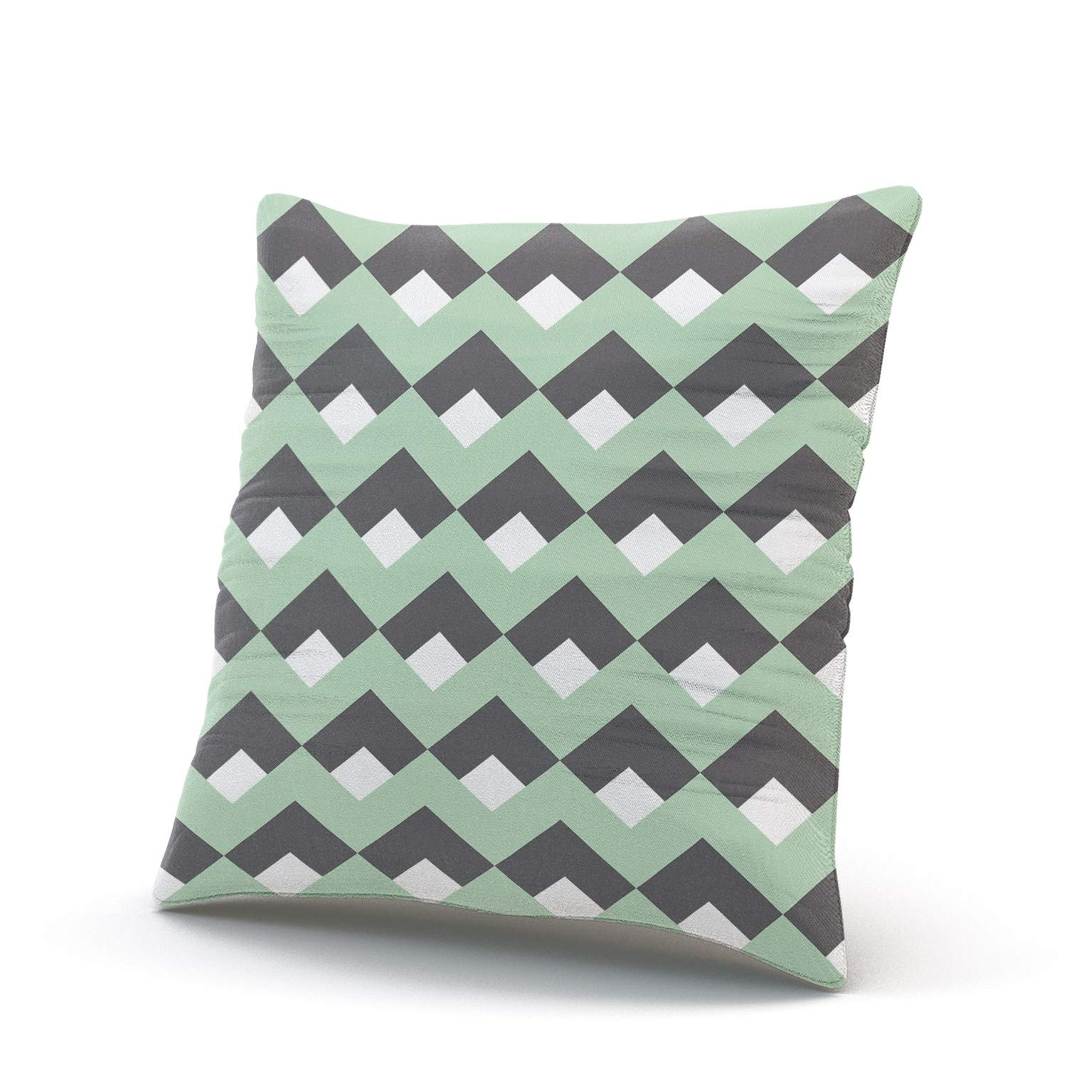 Zigzag Chevron Decorative Pillow Covers 18x18 Inch - Reversible Square Throw Pillow Cases for Sofa, Bed & Home Decor