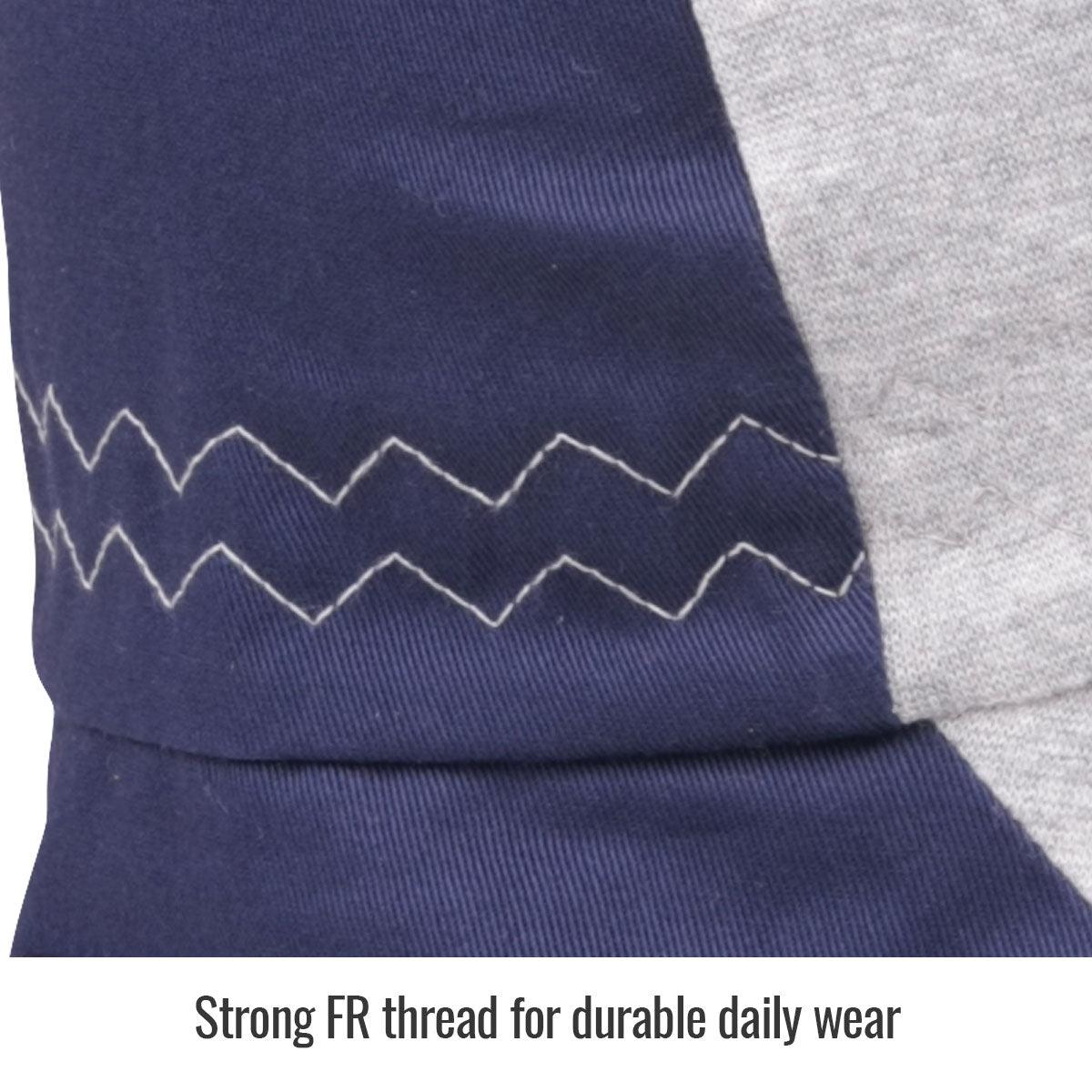 Black Stallion Blue FR Cotton Welding Cap with Hidden Bill Extension AH1630 NG - Flame Resistant Protective Hat for Welders & Metalworkers - Ideal for Construction, Fabrication & Industrial Work Safety