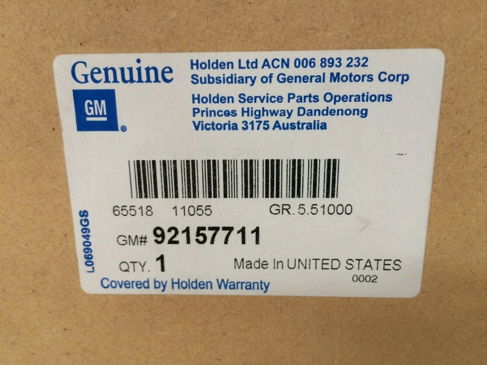 Genuine Commodore VE VF V8 L77 LS3 Non-LSD Differential 3.27 Ratio - Perfect for Performance Upgrades & Drivetrain Modifications