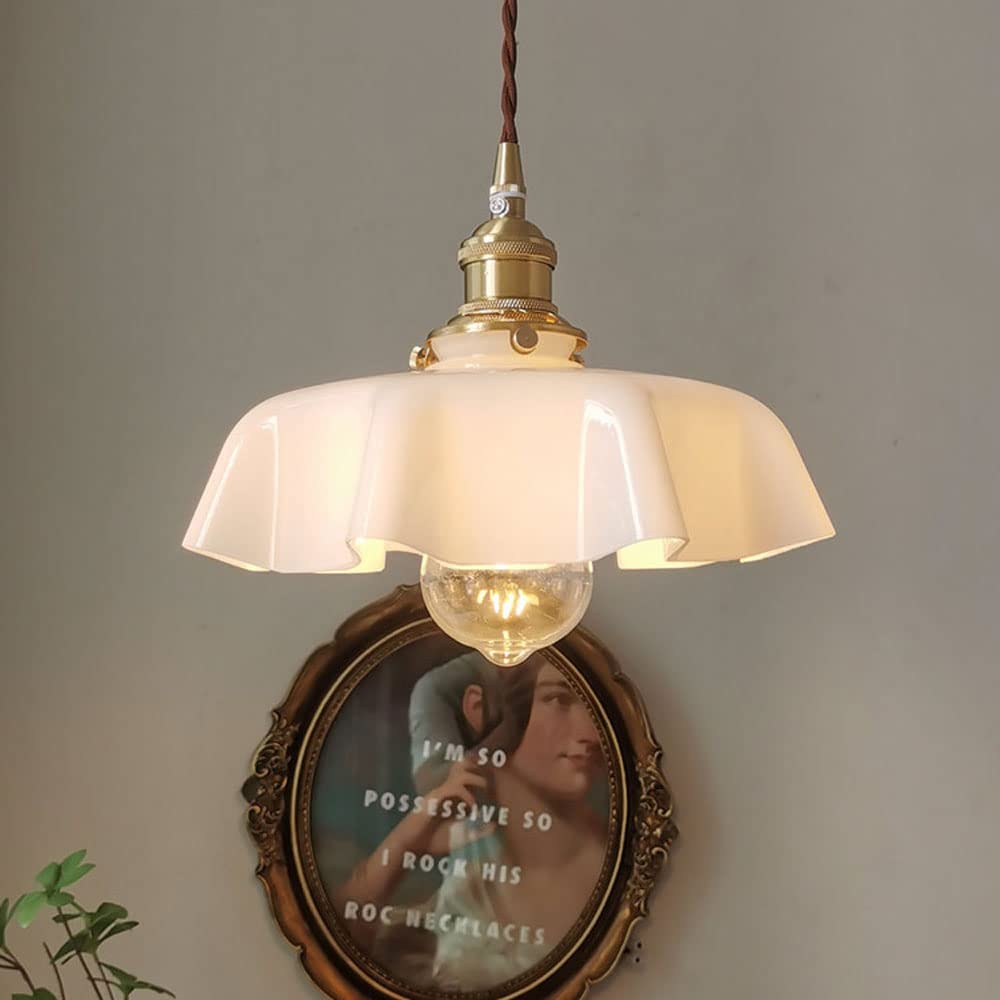 Modern Glass Pendant Light - Flower Shaped Ceiling Fixture, Nordic Style Kitchen Island Chandelier, Mini Hanging Lamp for Living Room & Dining Room - Perfect for Home Decor, Restaurant Lighting, and Office Spaces