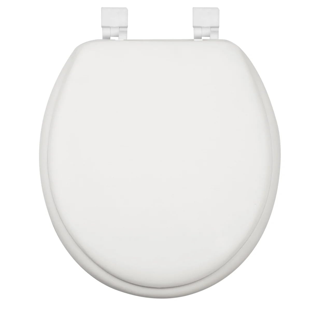 Soft Round Padded Toilet Seat with Easy-Clean Hinge - White | Quick Installation & Hygienic Bathroom Upgrade for Home & Commercial Use