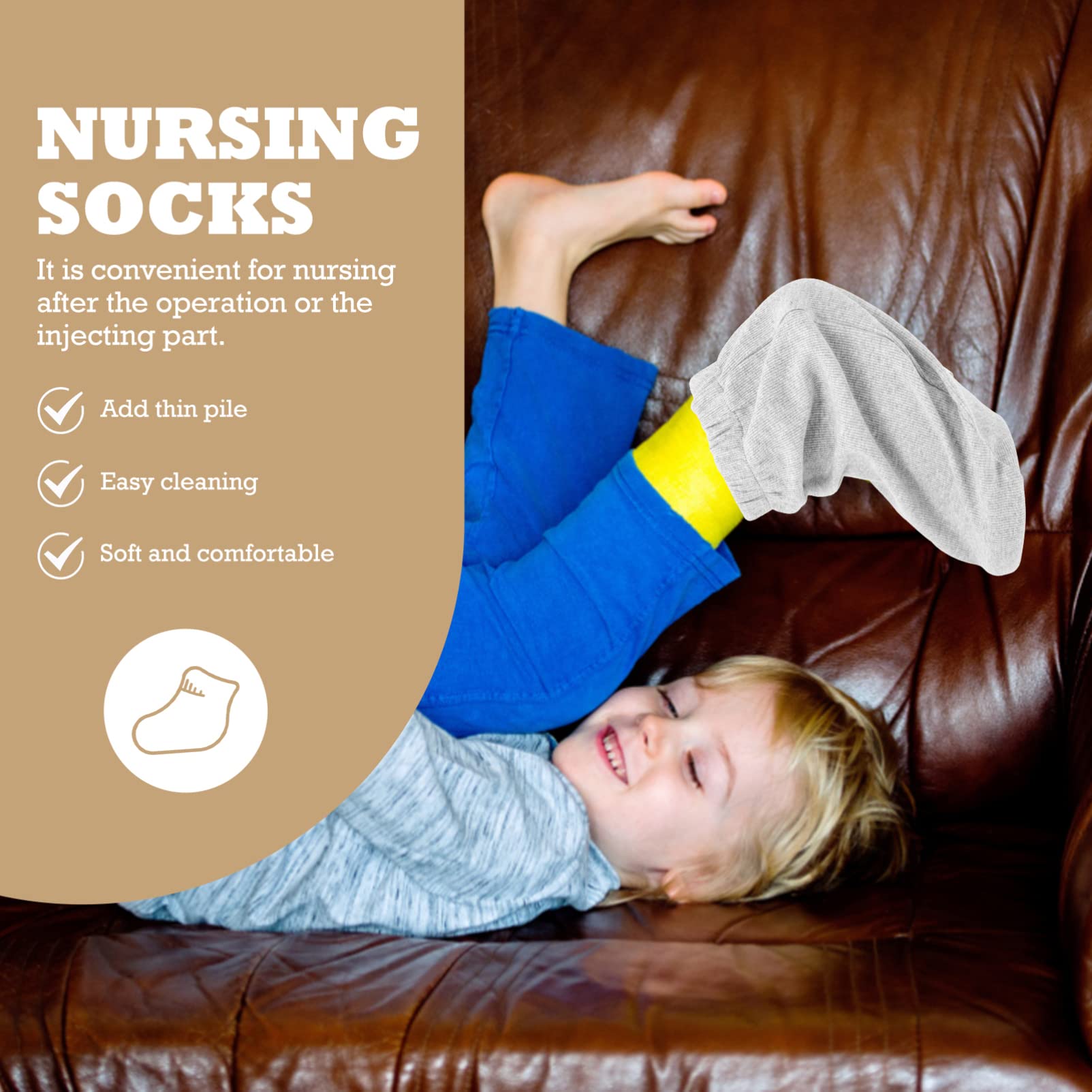 Healifty Breathable Cotton Foot Warmer Socks for Men & Women - Fracture & Injury Protector, Toe Cover, Cast Sock - Warm Care Splint Socks for Winter & Recovery - Ideal for Post-Surgery, Cold Weather & Home Comfort
