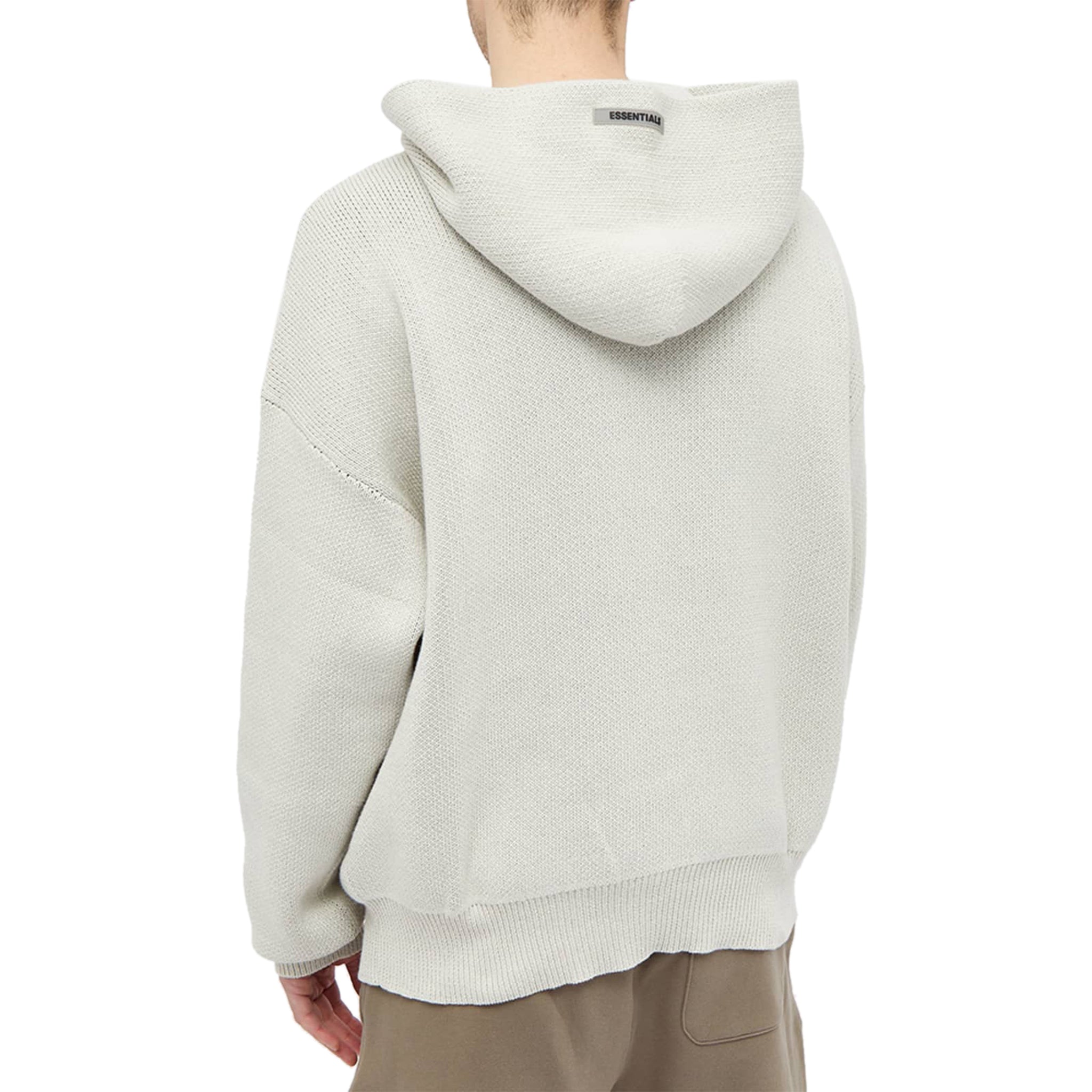 Fear of God Essentials Oatmeal Knit Hoodie - Men's Casual Pullover Sweatshirt for Streetwear & Loungewear | Perfect for Everyday Wear, Gym, and Relaxing at Home