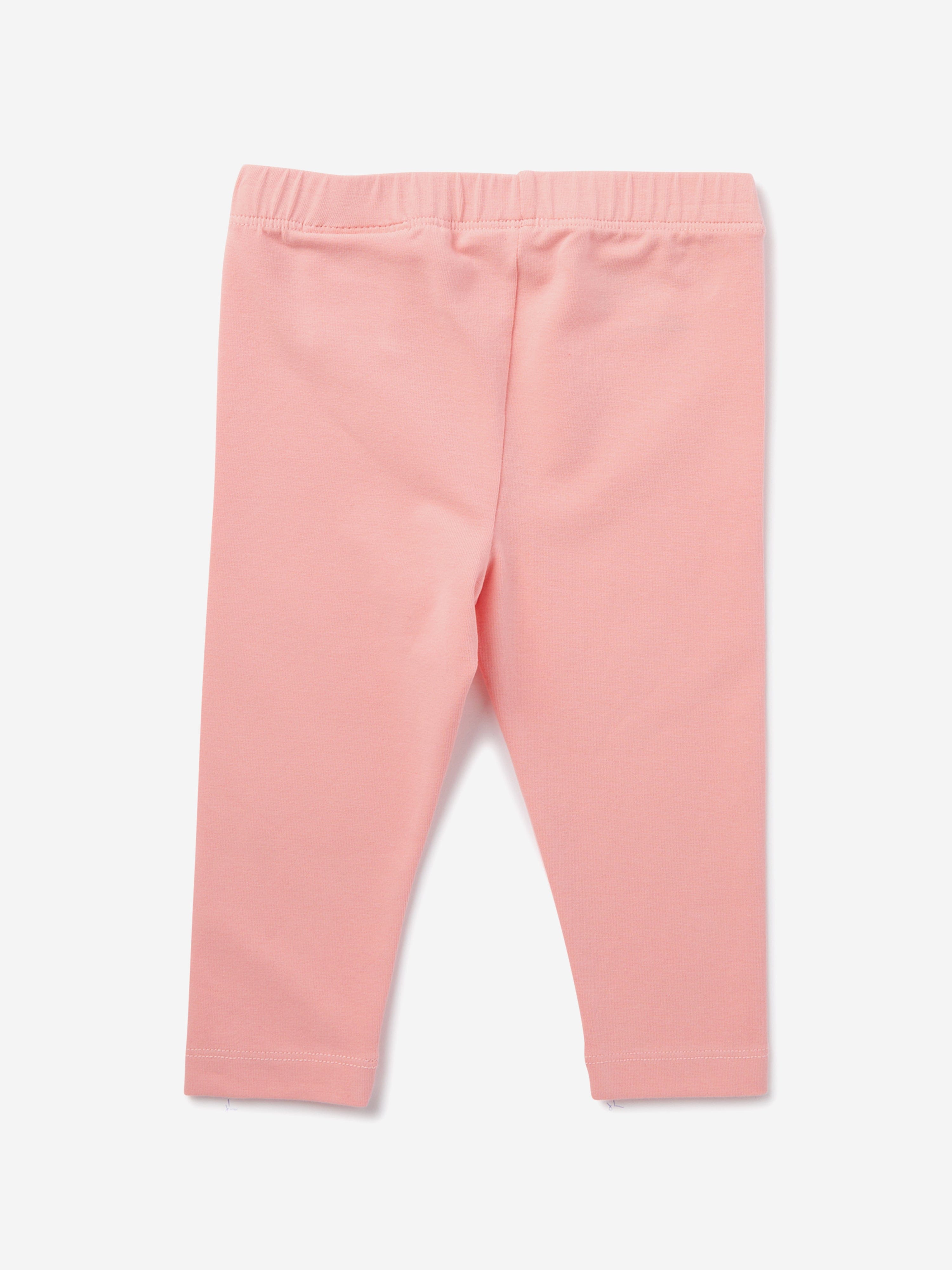 Baby Girls Pink Off Stamp Clear Leggings - Soft Stretchy Toddler Leg Warmers for Playtime & Daycare Outfits