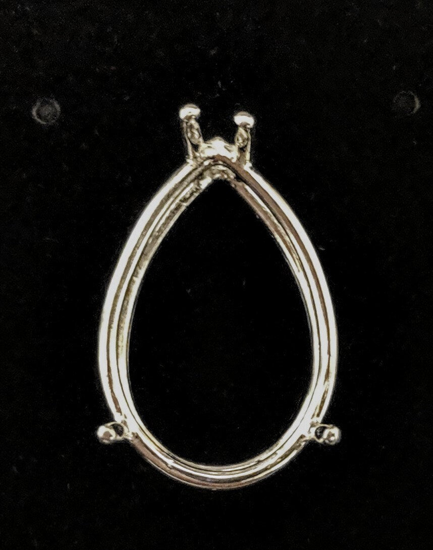 5x3mm Pear Cut Solid Sterling Silver or 14kt Gold Wire Basket for DIY Jewelry Making - Perfect for Rings, Earrings & Pendants - Custom Handcrafted Jewelry Supplies (27x20mm) - Great for Gift Giving & Personal Accessories