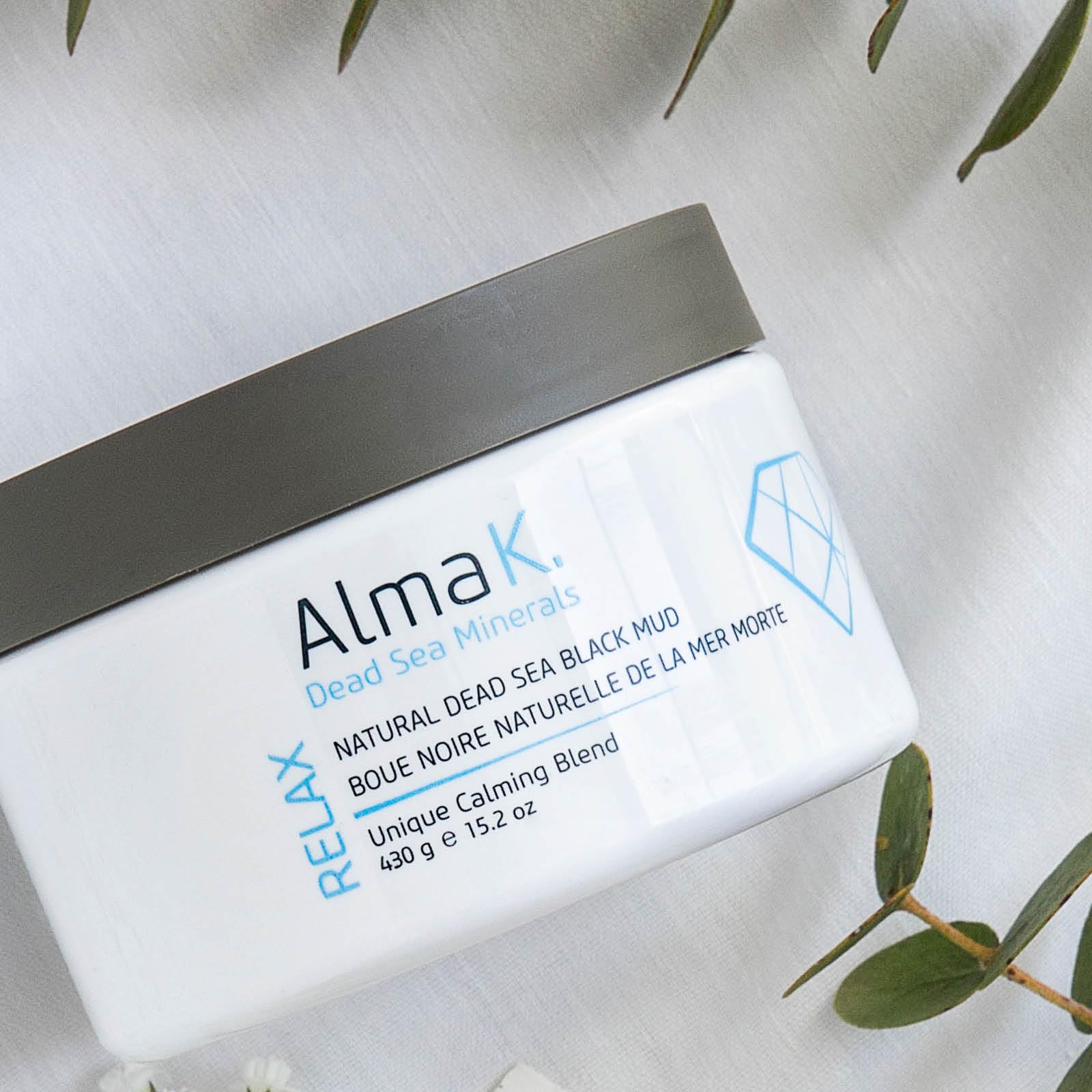 ALMA K Natural Dead Sea Black Mud Mask - Organic Deep Cleansing & Detoxifying Facial & Body Mask for Women & Men - 15.2 oz - Perfect for Spa Days, Acne Treatment & Skin Rejuvenation