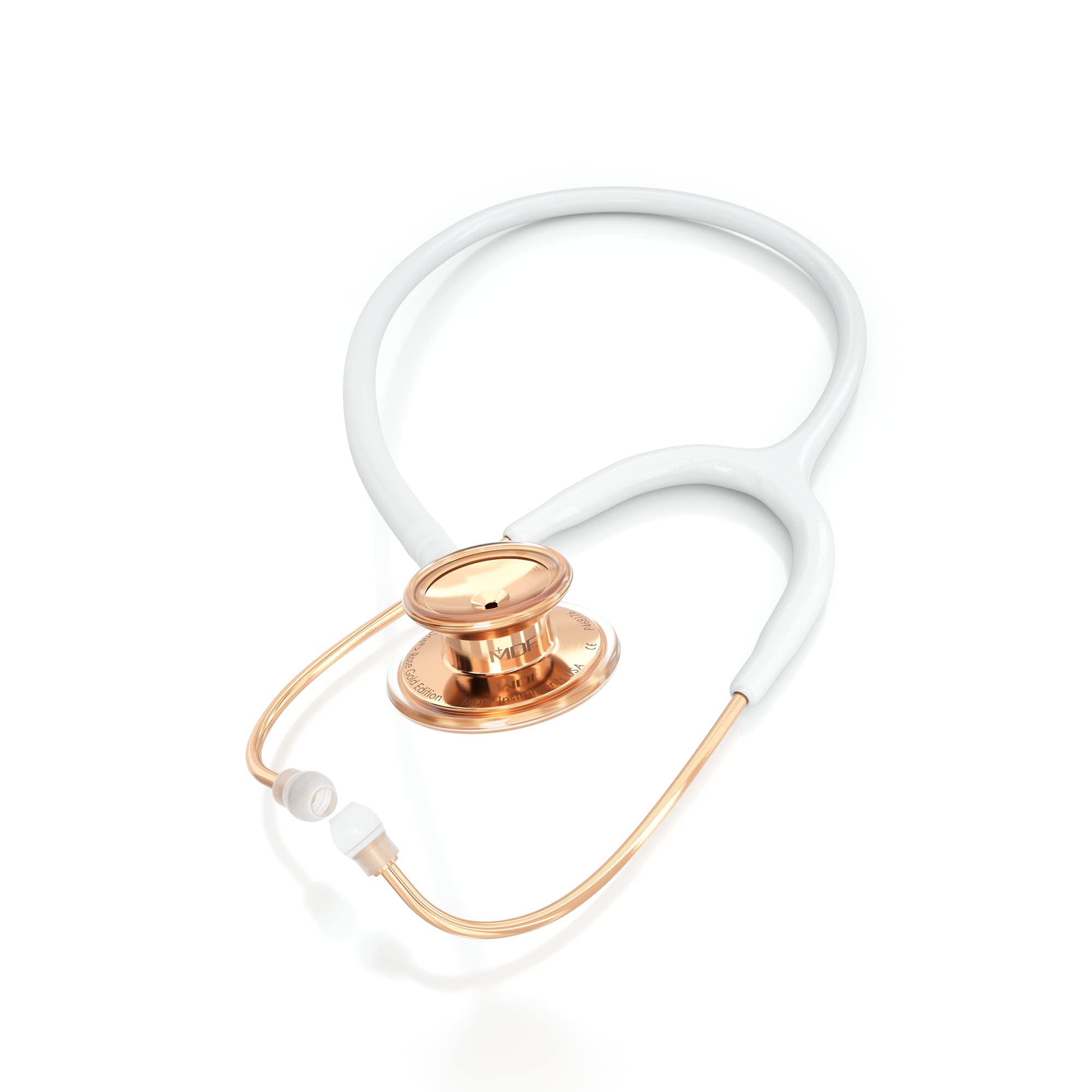 Premium MDF777RG29 RoseGold Stethoscope for Adults - Stainless Steel Chestpiece, White Tube & Headset - Ideal for Doctors, Nurses & Medical Professionals
