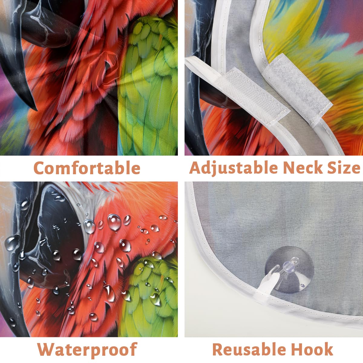 Stylish Bird Parrot Design Shaving Bib for Men & Women - Waterproof Beard & Hair Dye Apron for Barbers, Makeup Artists - Sink Hair Catcher for Easy Cleanup - Perfect Gift for Grooming & Salon Professionals - Ideal for Home Use, Barber Shops & Beauty Salons