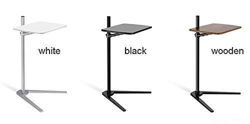 Adjustable Aluminum Laptop Floor Stand 7-20 Inch - Portable Height Adjustable Bedside Lap Desk for Notebook, Tablet PC - Perfect for Sofa, Bed, Office & Tea Table Use (Black)