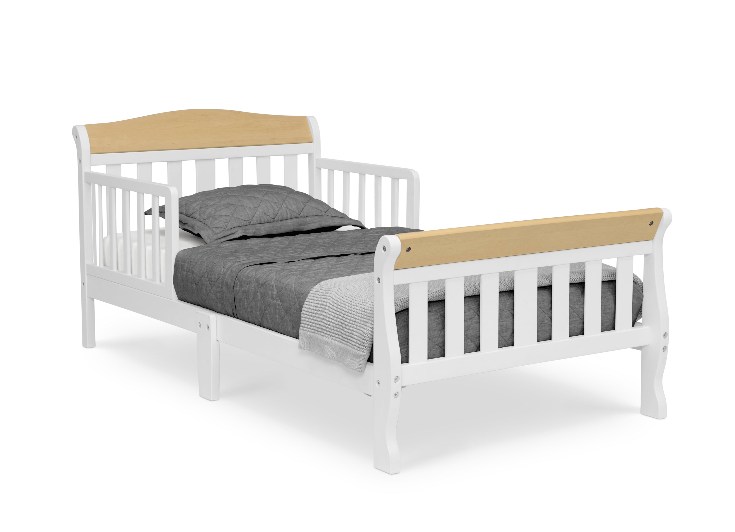 Canton Toddler Bed for Kids - Safe & Comfortable Wooden Toddler Bed with Guardrails | Perfect for Nursery, Daycare & Transitioning from Crib to Big Kid Bed