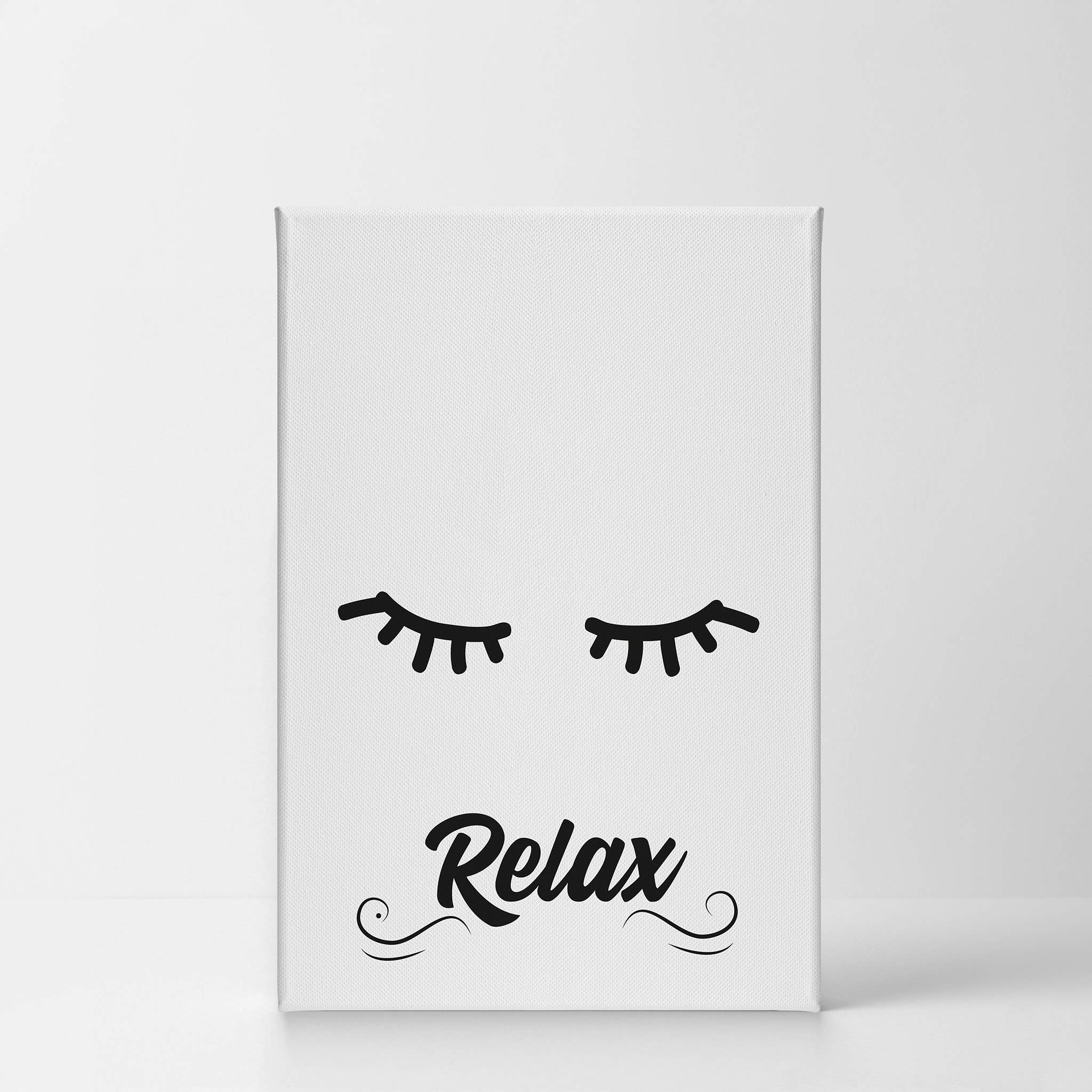 Smile Art Design Relax Typography Canvas Print - Bathroom Wall Decor & Home Decoration - Ready to Hang 36x24 Inch - Made in USA - Perfect for Spa, Powder Room & Guest Bathroom Decor