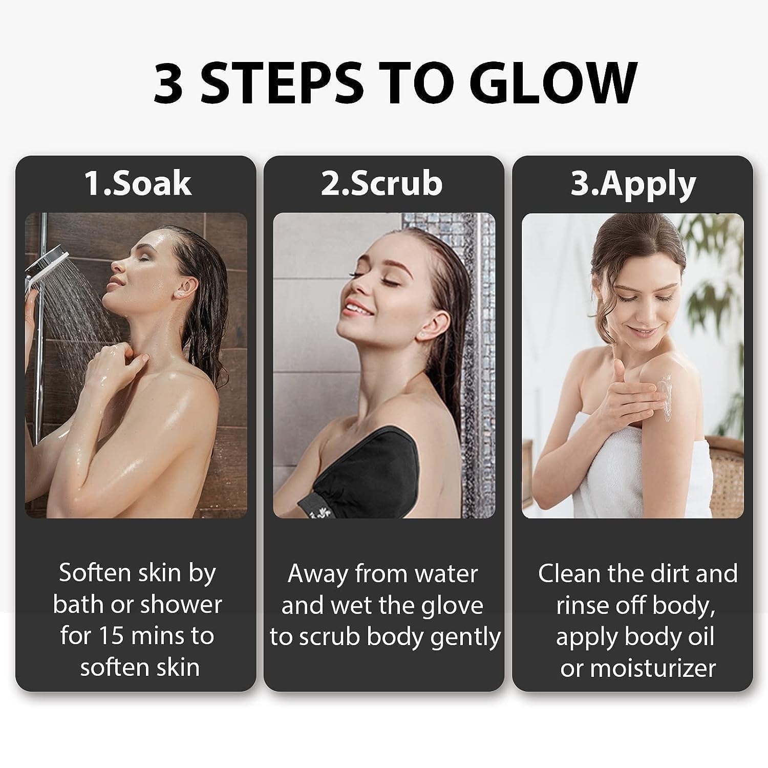 CPD Empire Exfoliating Gloves for Body & Face - Double Layer Viscose Fiber Scrub Mittens for Dead Skin & Tan Removal - Perfect for Shower, Spa & Skincare Routine