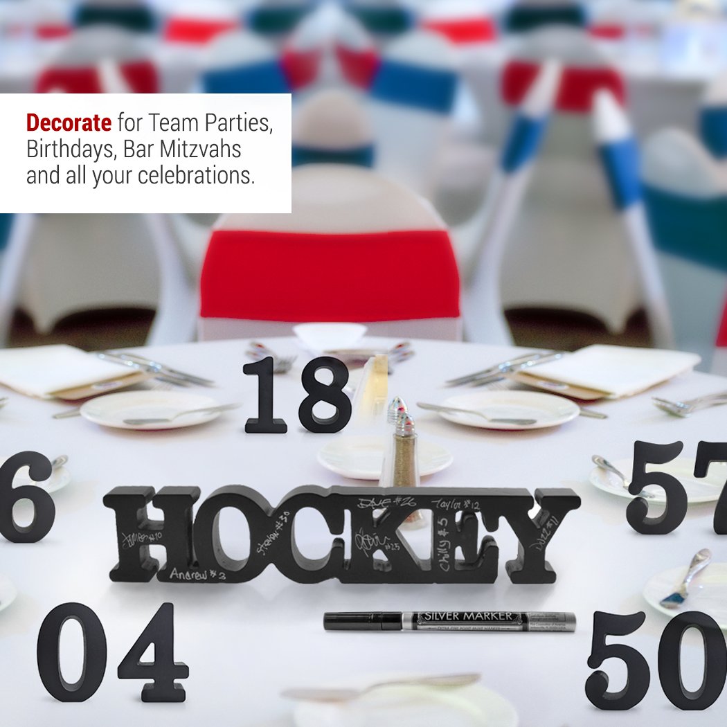 ChalkTalkSPORTS Hockey Wooden Words - Handcrafted Wood Sign for Shelf & Desk Décor | Perfect for Hockey Fans, Man Cave, Sports Room & Game Day Decorations