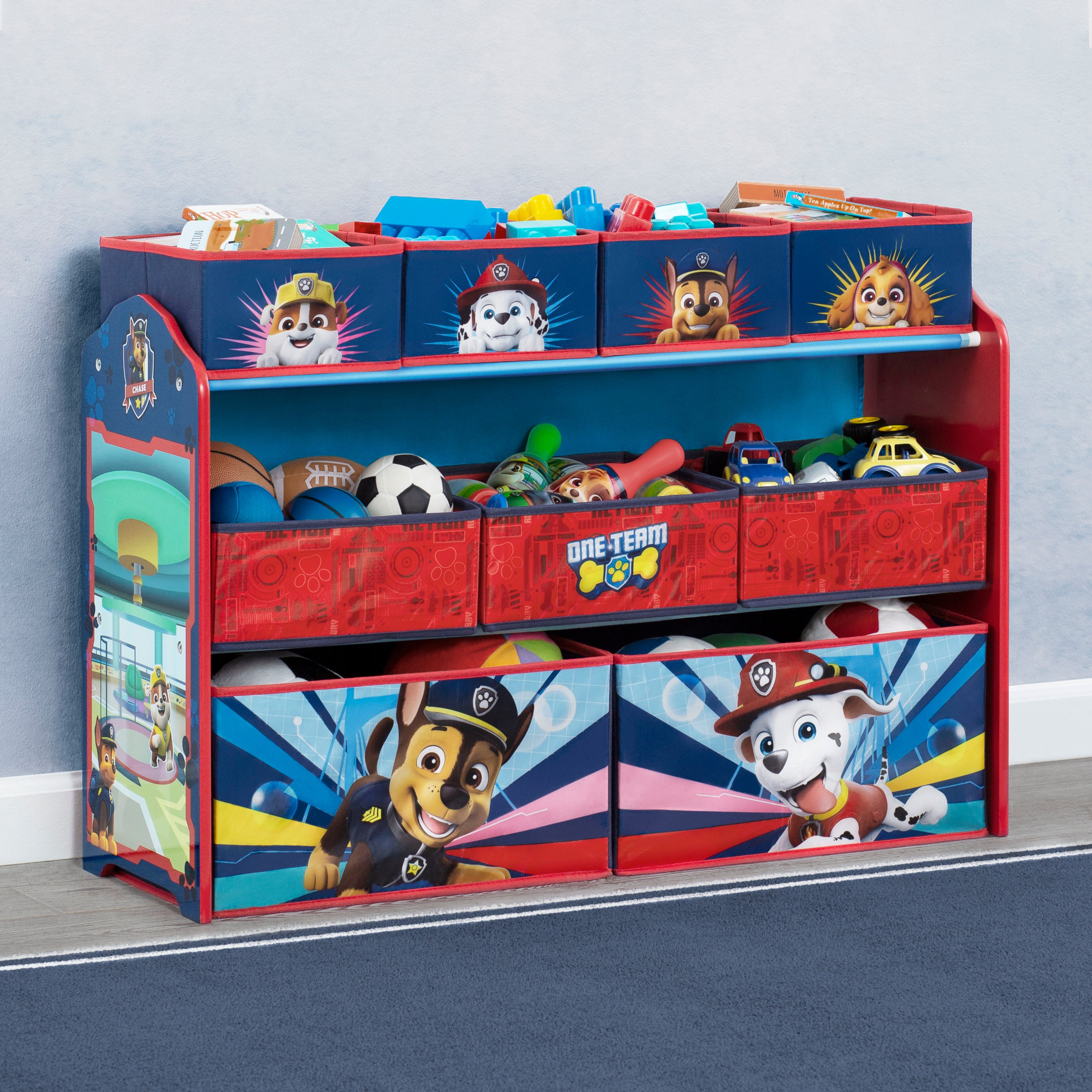 PAW Patrol Deluxe 9-Bin Toy Organizer for Kids - Storage Solution for Action Figures, LEGO Blocks & Playroom Organization - Perfect for Bedroom, Playroom & Daycare Storage