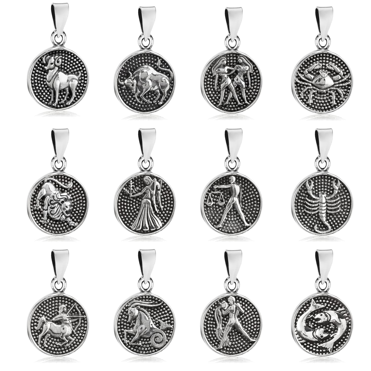 NKlaus 14.7mm Cancer Zodiac Pendant - 925 Sterling Silver Horoscope Necklace for Women | Perfect Gift for Birthday, Anniversary & Everyday Wear