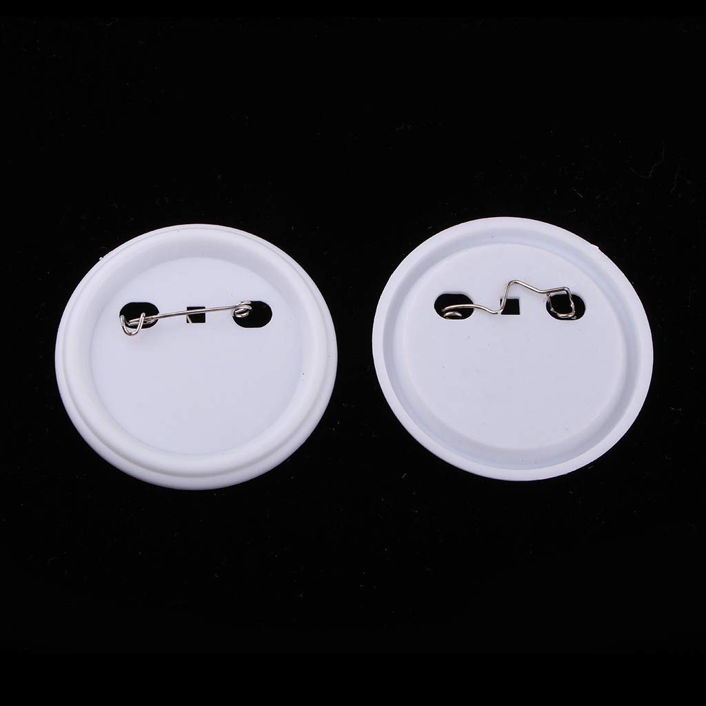 100 Sets 58mm DIY Blank Pin Badge Buttons with Metal Backing Clips - Customizable Button Maker Supplies for Crafts, Scrapbooking, Events & Promotions - Perfect for DIY Projects, School Activities, Party Favors and Fundraisers