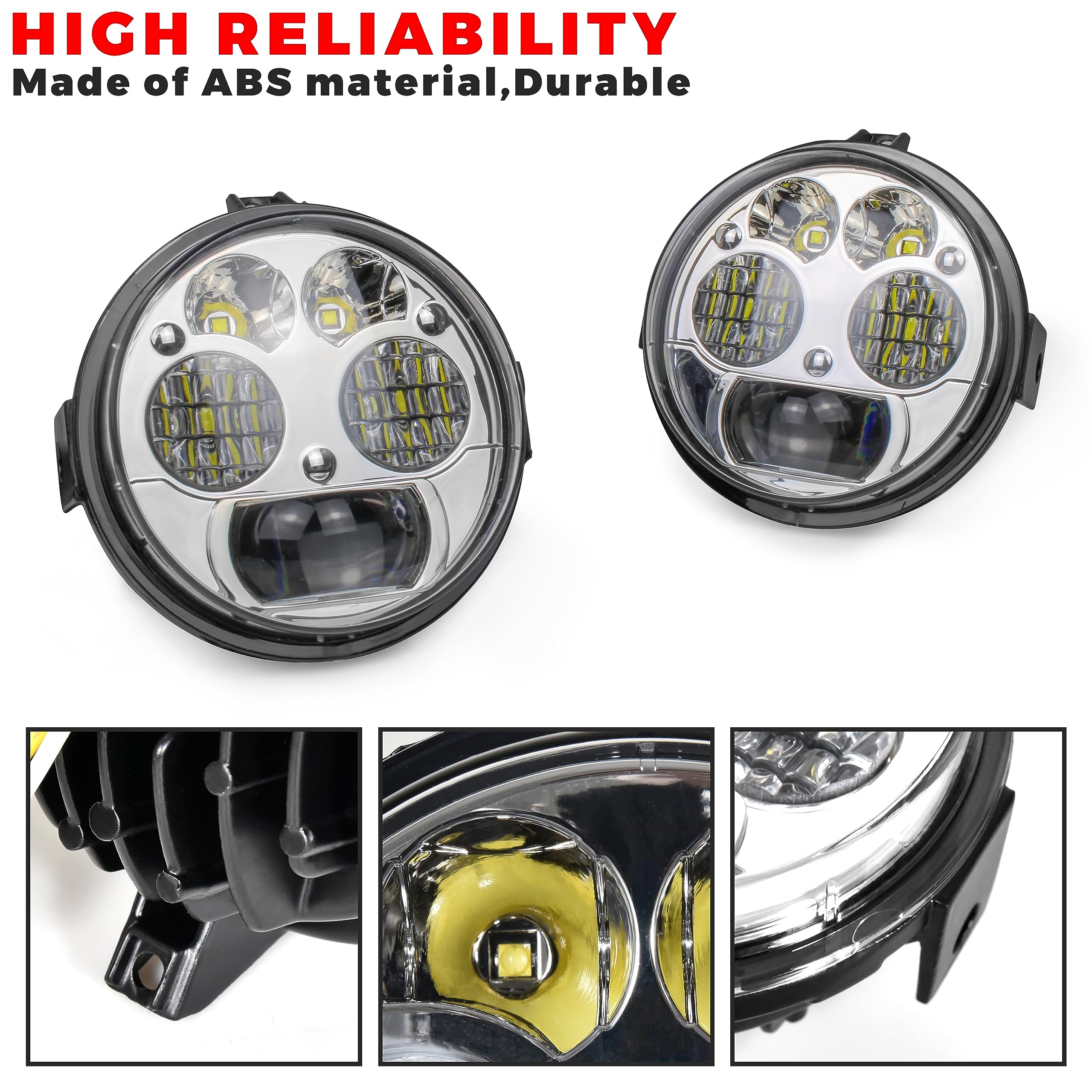 SAUTVS LED Headlight Assembly for Kawasaki Teryx Teryx4 Brute Force 750 - High/Low Beam Replacement Headlights (2PCS) - Off-Road, Night Riding & Adventure Accessories