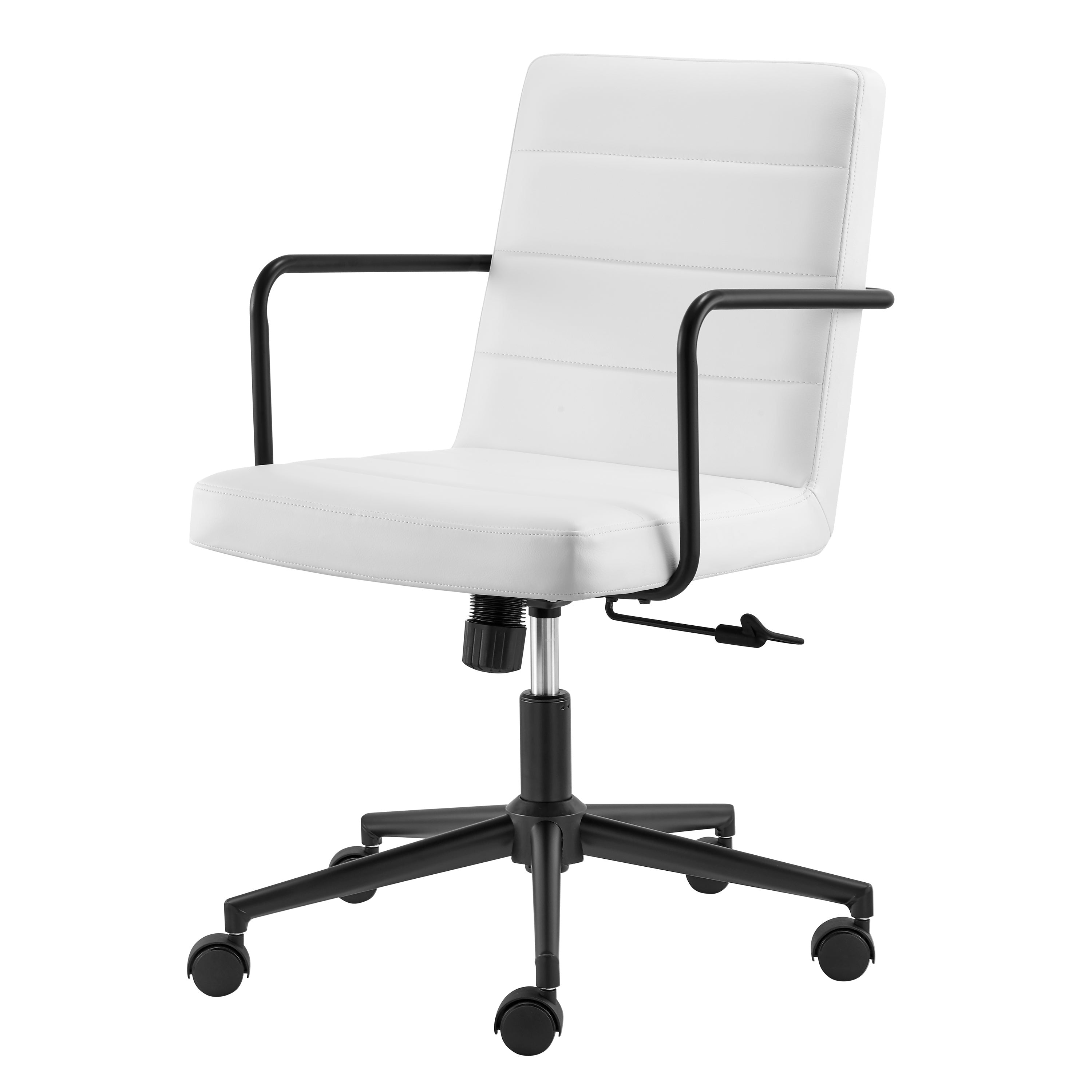 Ergonomic Leander Low Back Office Chair with Brushed/Matte Base - Comfortable Desk Chair for Home & Office Workspaces, Perfect for Long Hours of Sitting and Computer Work
