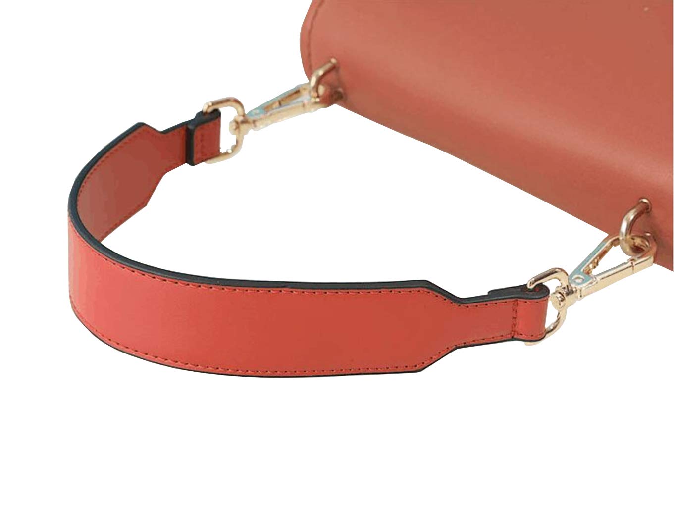 Short Unadjustable PU Leather Replacement Handbag Strap - Shoulder Strap for Purse Bags (Orange Red) | Perfect for Everyday Use, Office & Shopping