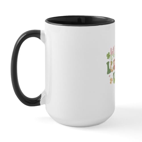 White/Black Inside - St Patricks Day Lucked Up 15 Oz Ceramic Large Mug