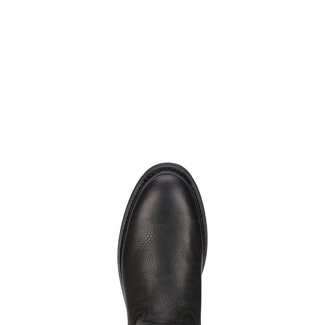 Sierra Soft Toe Boots for Men - Comfortable Black Work Boots with Cushioned Insoles - Ideal for Construction, Hiking & Outdoor Activities