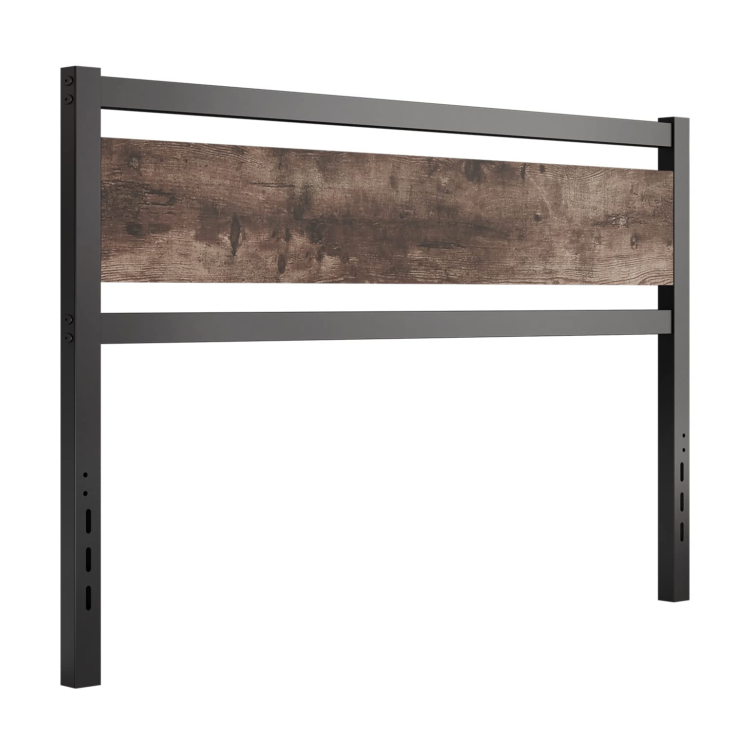 Sturdy Wooden Headboard with Metal Slats - Rustic Style, Easy Assembly for Twin XL/Queen/King Size Beds | Perfect for Farmhouse, Industrial & Modern Bedroom Decor