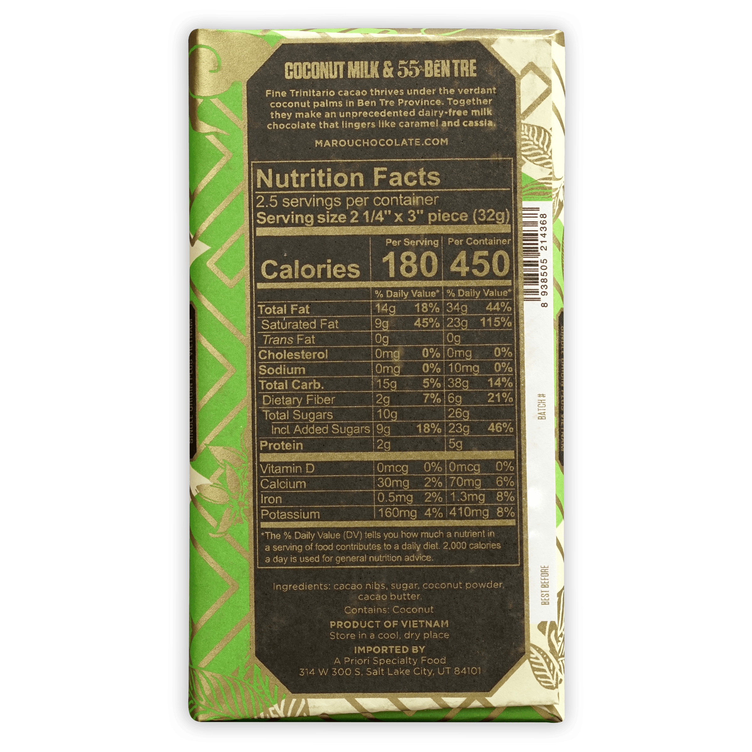 Premium Marou Coconut Milk Ben Tre 55% - Rich & Creamy Vietnamese Coconut Milk for Baking, Cooking & Smoothies - Perfect for Vegan Recipes & Asian Cuisine
