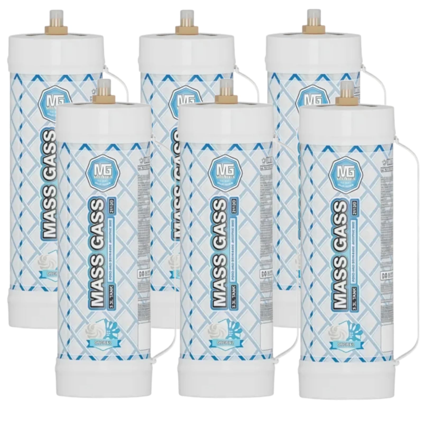 Premium 6-Pack Whipped Cream Chargers (2112g x 6) - 3.3L Food Grade N2O Cylinders for Professional Desserts, Coffee Toppings & Home Baking - Compatible with All Standard Whipped Cream Dispensers