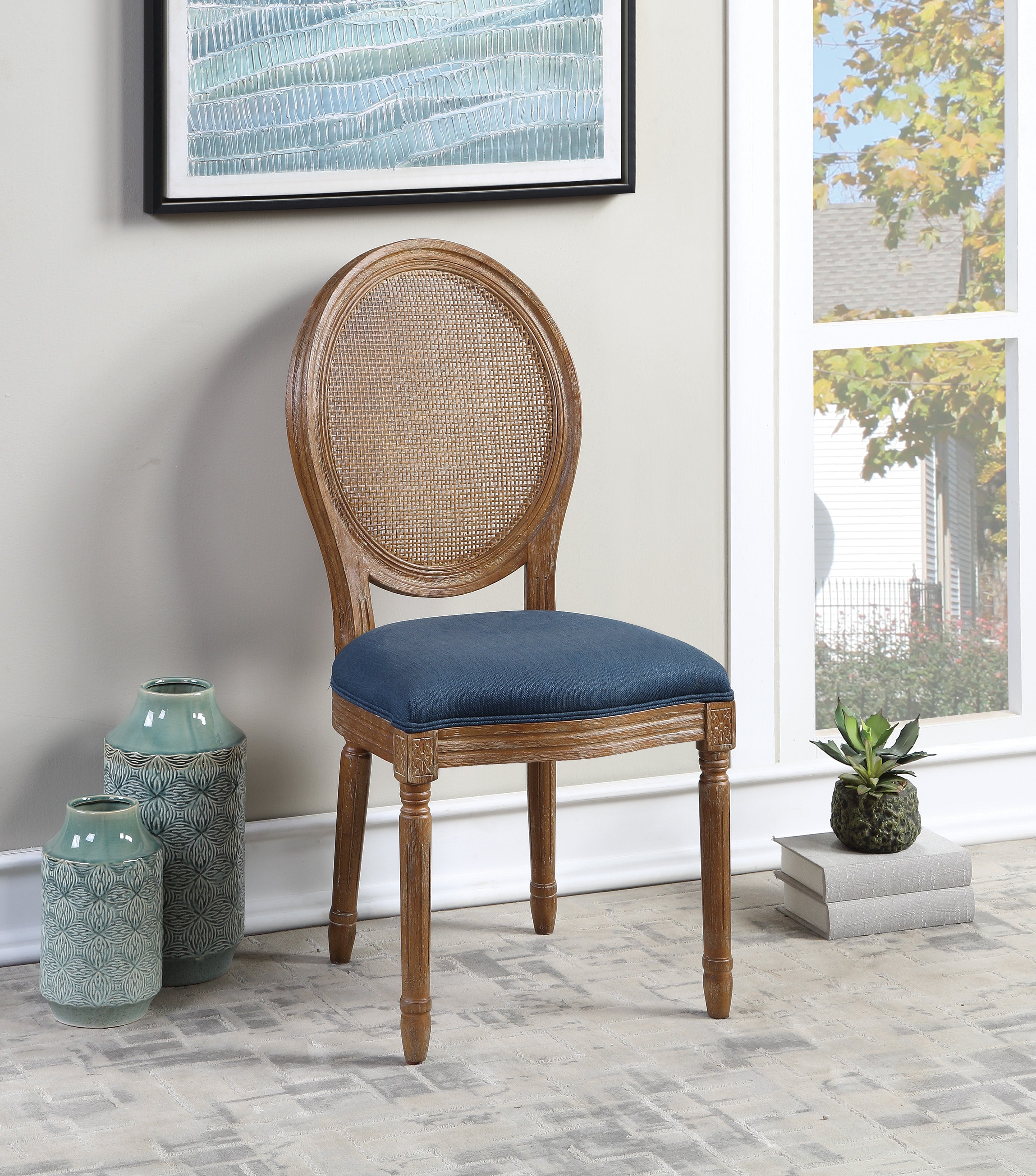 Office Star Stella Cane Back Chair - Ergonomic Office Chair with Breathable Cane Design for Home & Office Workspaces - Perfect for Desk Work, Study, and Conference Rooms