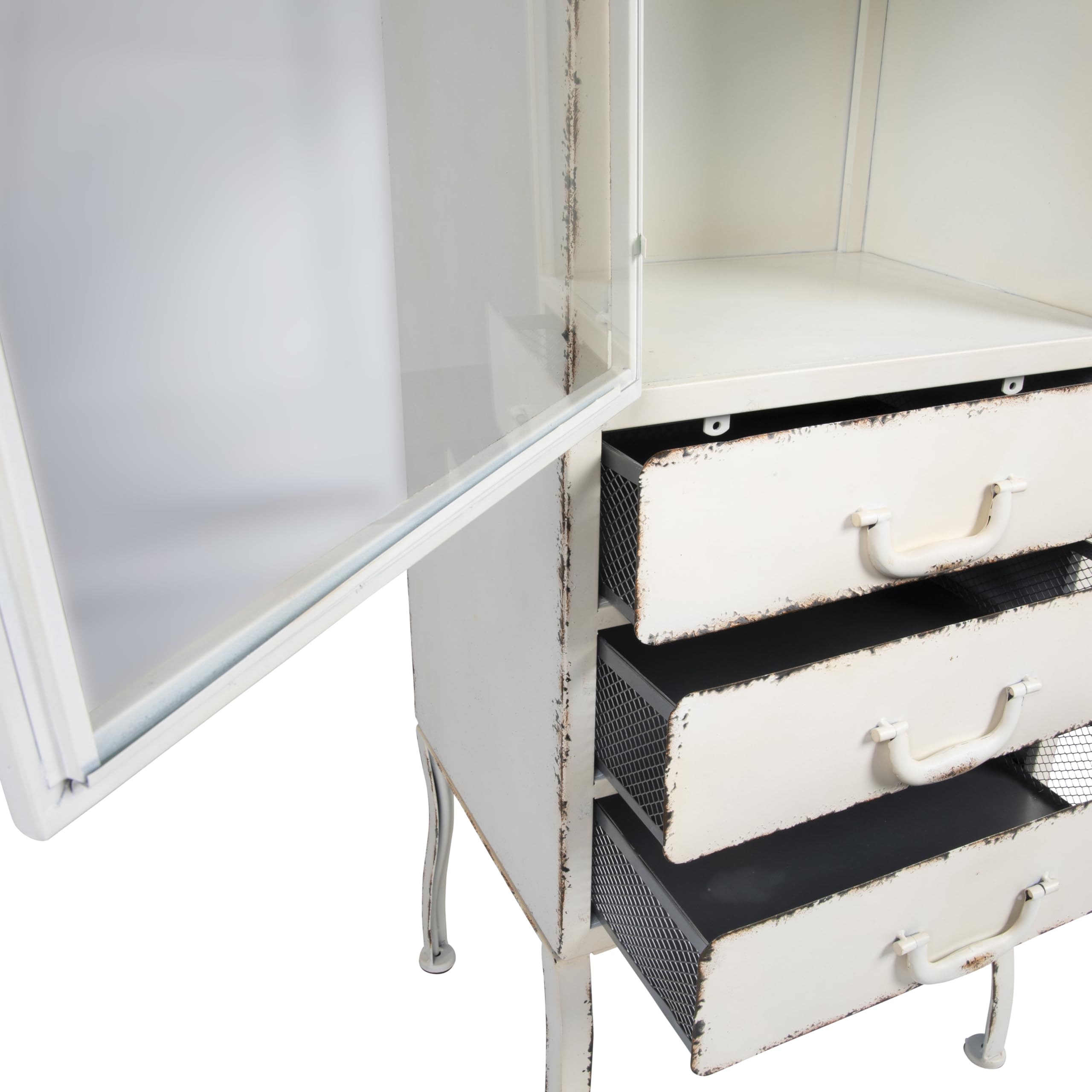 Creative Co-Op 3-Drawer Metal Storage Cabinet - Organize Office, Kitchen & Bathroom Supplies | Durable Steel Cabinet for Home & Office Organization