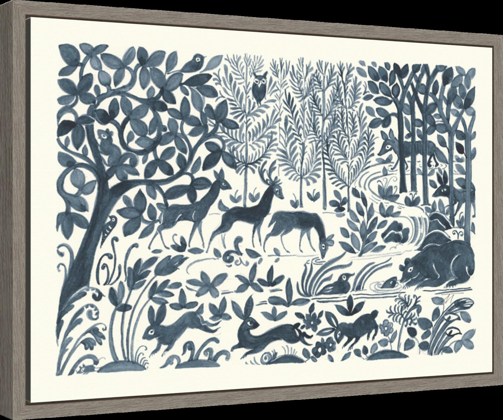 Amanti Art Framed Canvas Wall Art 16x23 - Forest Life II by Miranda Thomas, Nature Landscape Painting, Rustic Home Decor for Living Room, Bedroom & Bathroom | Perfect for Farmhouse, Cabin & Country Style Interiors