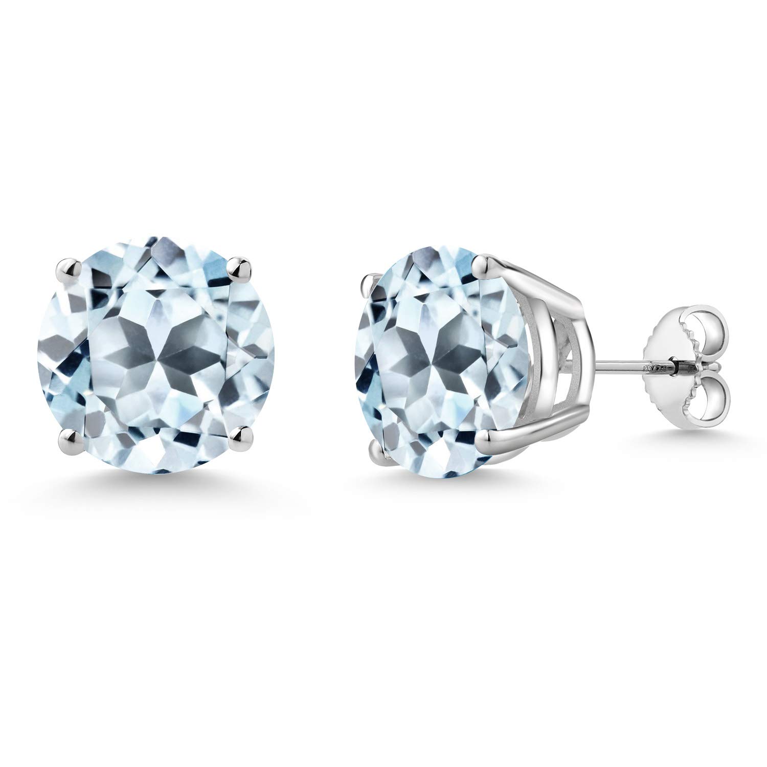 Gem Stone King 10MM Round Birthstone Stud Earrings for Women & Men | 925 Sterling Silver Fine Jewelry | Gift for Mom, Wife, Her | Anniversary, Birthday, Christmas Present