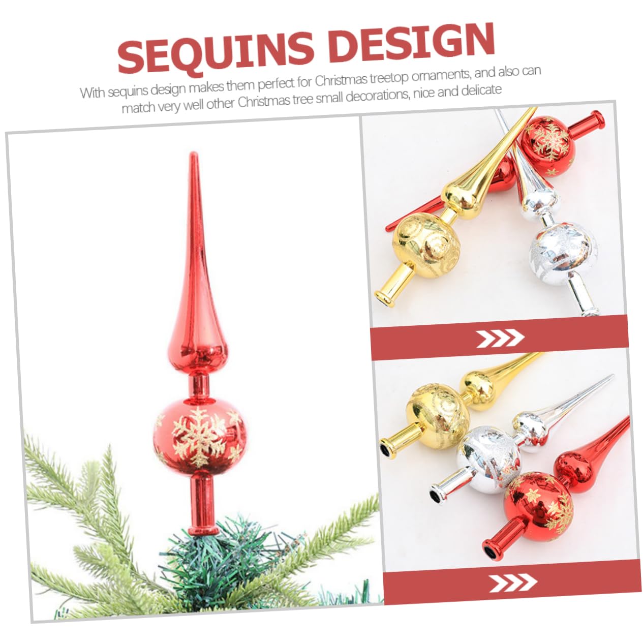 Sparkling Christmas Tree Topper with Sequins - Elegant Holiday Decor for Xmas Tree, Home & Party Decoration | Perfect for Living Room, Office & Festive Gatherings