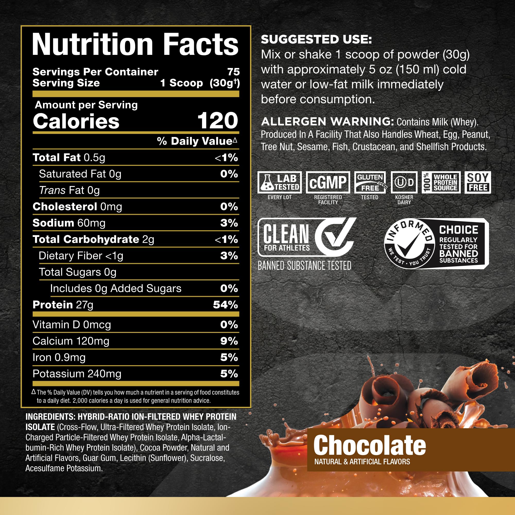 ALLMAX Nutrition ISOFLEX Whey Protein Powder - 5lb Chocolate Whey Protein Isolate with 27g Protein per Serving for Muscle Recovery & Post-Workout Nutrition - Ideal for Gym, Fitness & Bodybuilding
