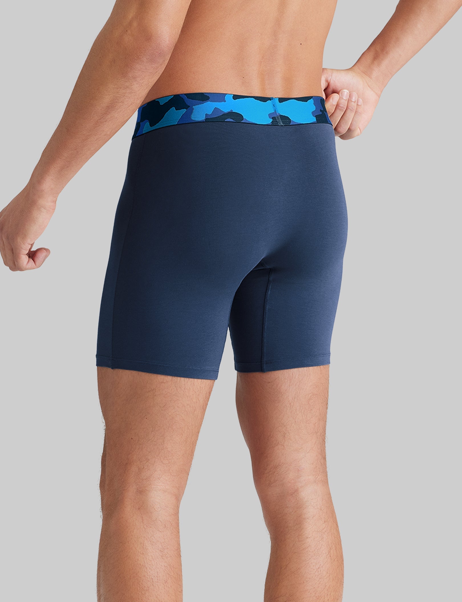 Breathable Cotton Mid-Length Boxer Briefs for Men - 6 Pack Comfort Underwear for Daily Wear, Workout & Sleep