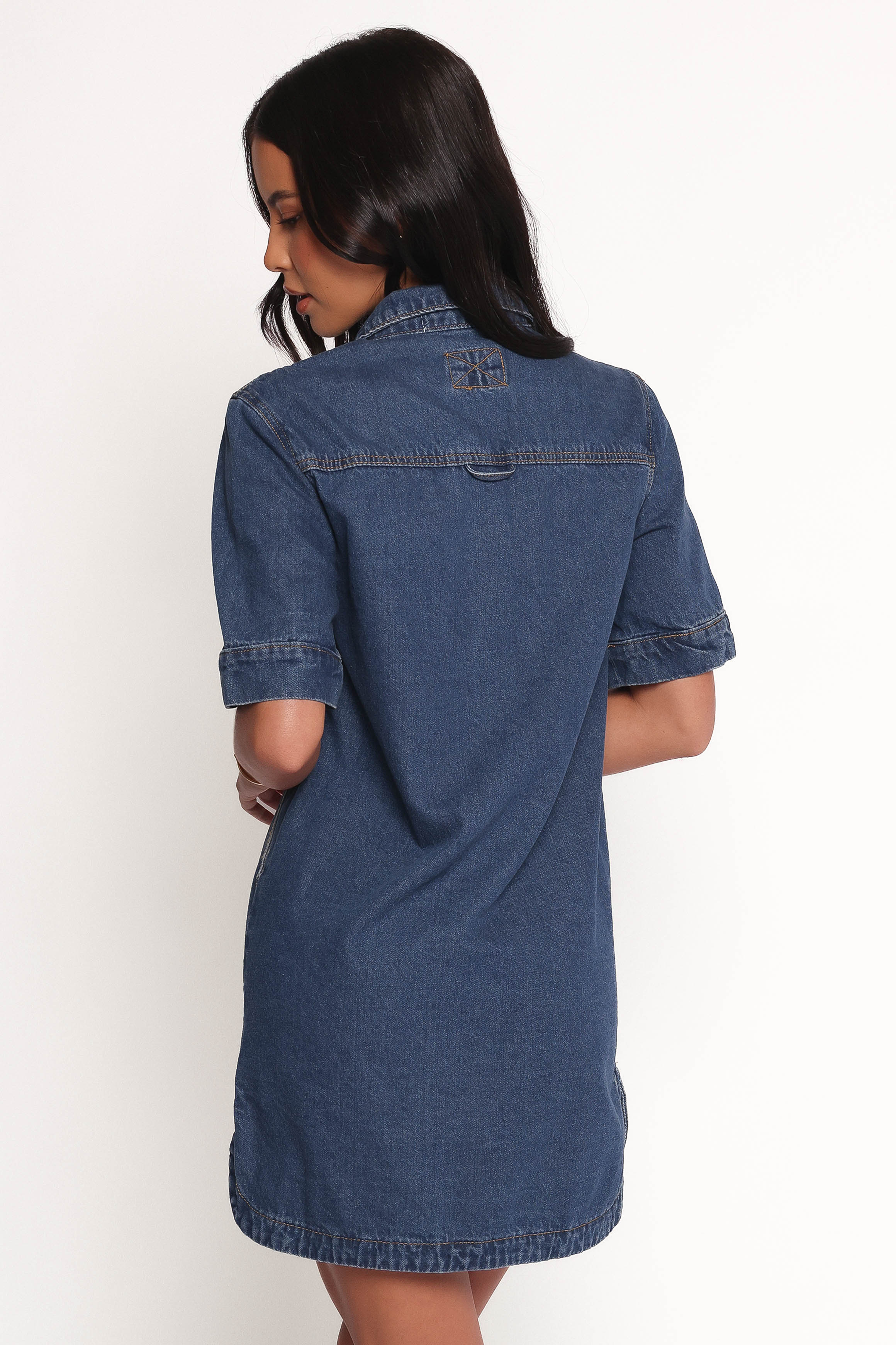 Fleming Denim Mini Shirt Dress for Women - Casual & Stylish Outfit for Daytime, Brunch, and Summer Wear