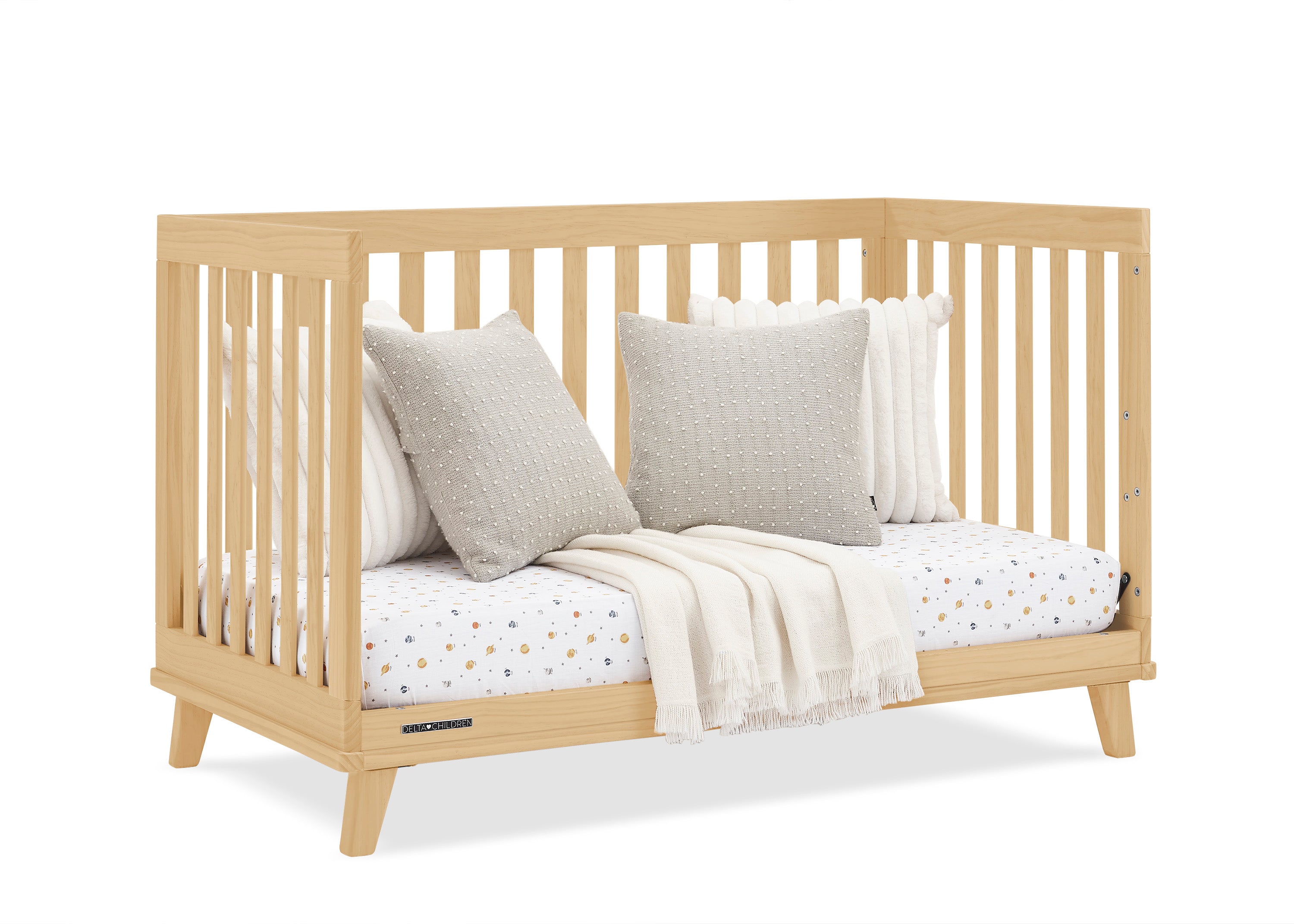 Frankie 4-in-1 Convertible Baby Crib - Toddler Bed, Daybed & Full-Size Bed - Safe & Stylish Nursery Furniture for Newborn to Adult - Perfect for Small Spaces & Modern Nurseries