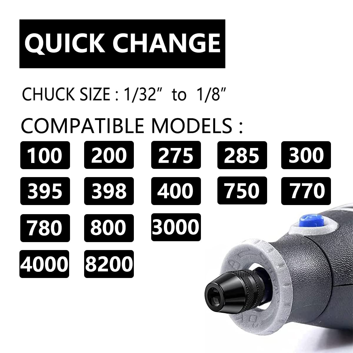 12-Piece Brass Drill Chuck Collet Set - Keyless Chuck Replacement 1/32