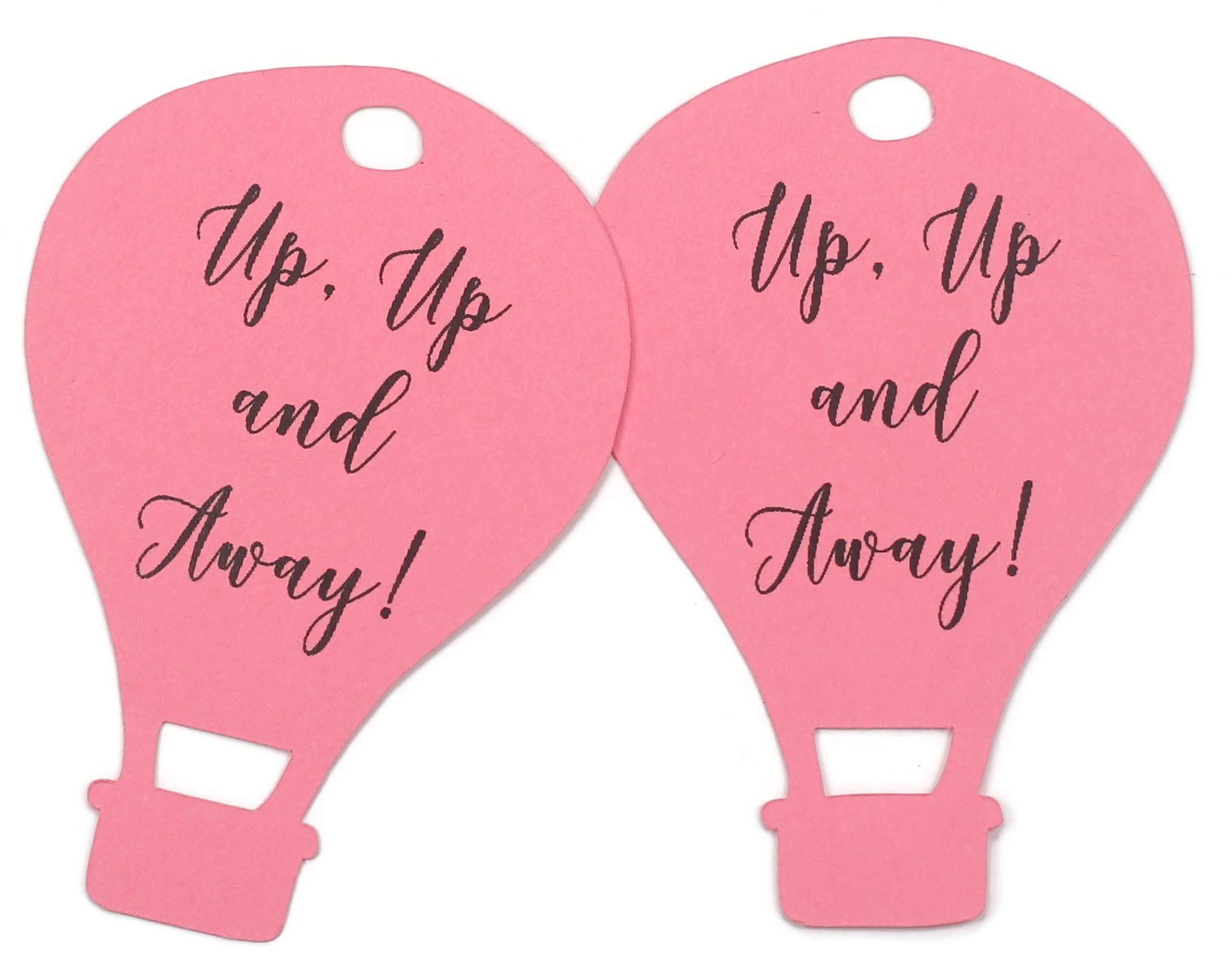 20pcs Pink Hot Air Balloon Baby Shower Favor Tags - Up Up & Away Theme - Perfect for Gender Reveal, Nursery Decor & Birthday Party Favors