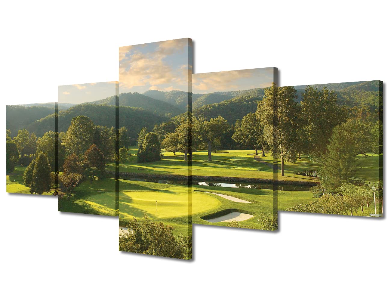 Greenbrier Old White Golf Course Wall Art - 5 Panels Canvas Print Framed Ready to Hang (50
