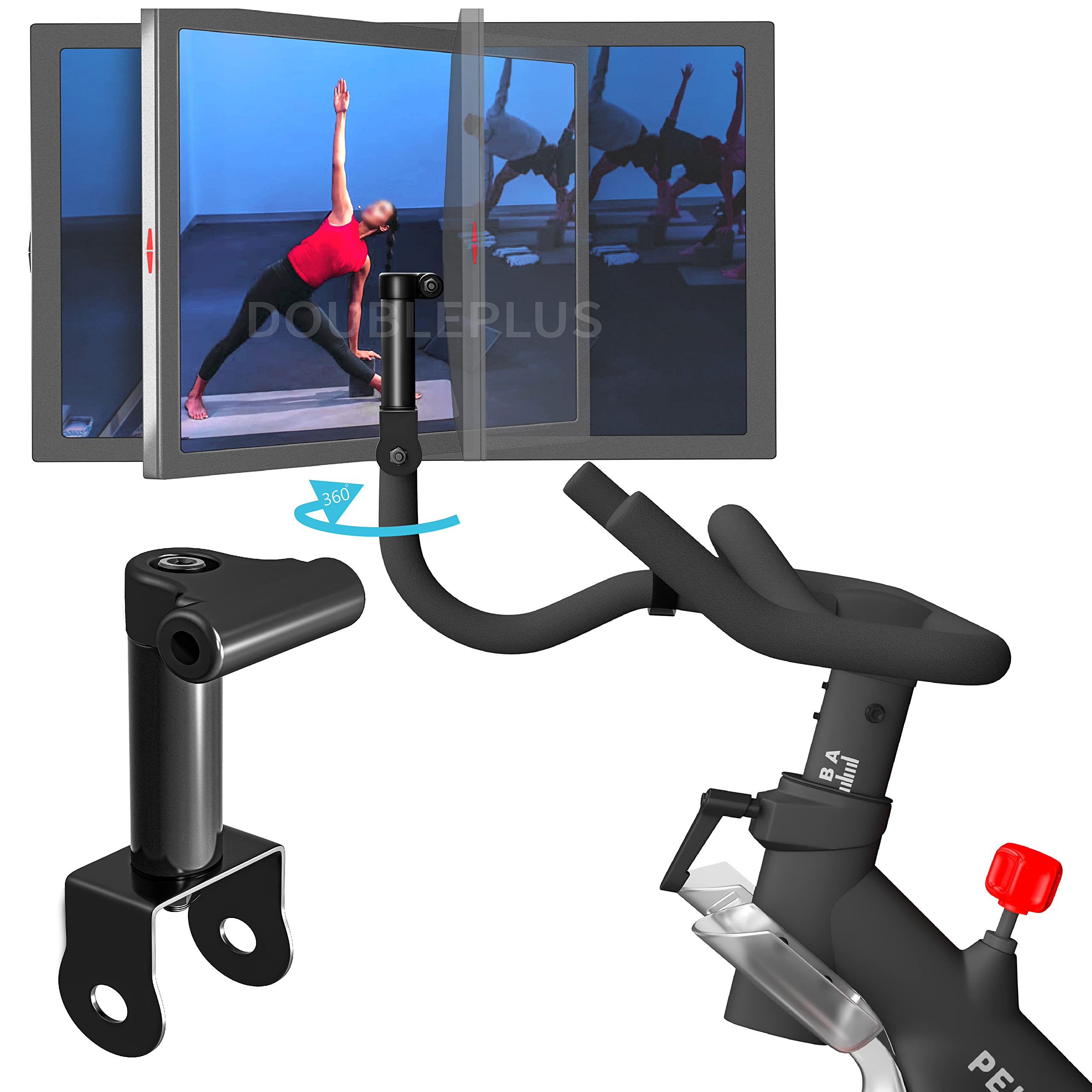Peloton Bike Screen Swivel Mount - Compatible with Peloton OG Bike & Bike Plus, Adjustable Stand for Regular Shoes (Red) - Perfect for Home Gym Workouts & Cycling Classes